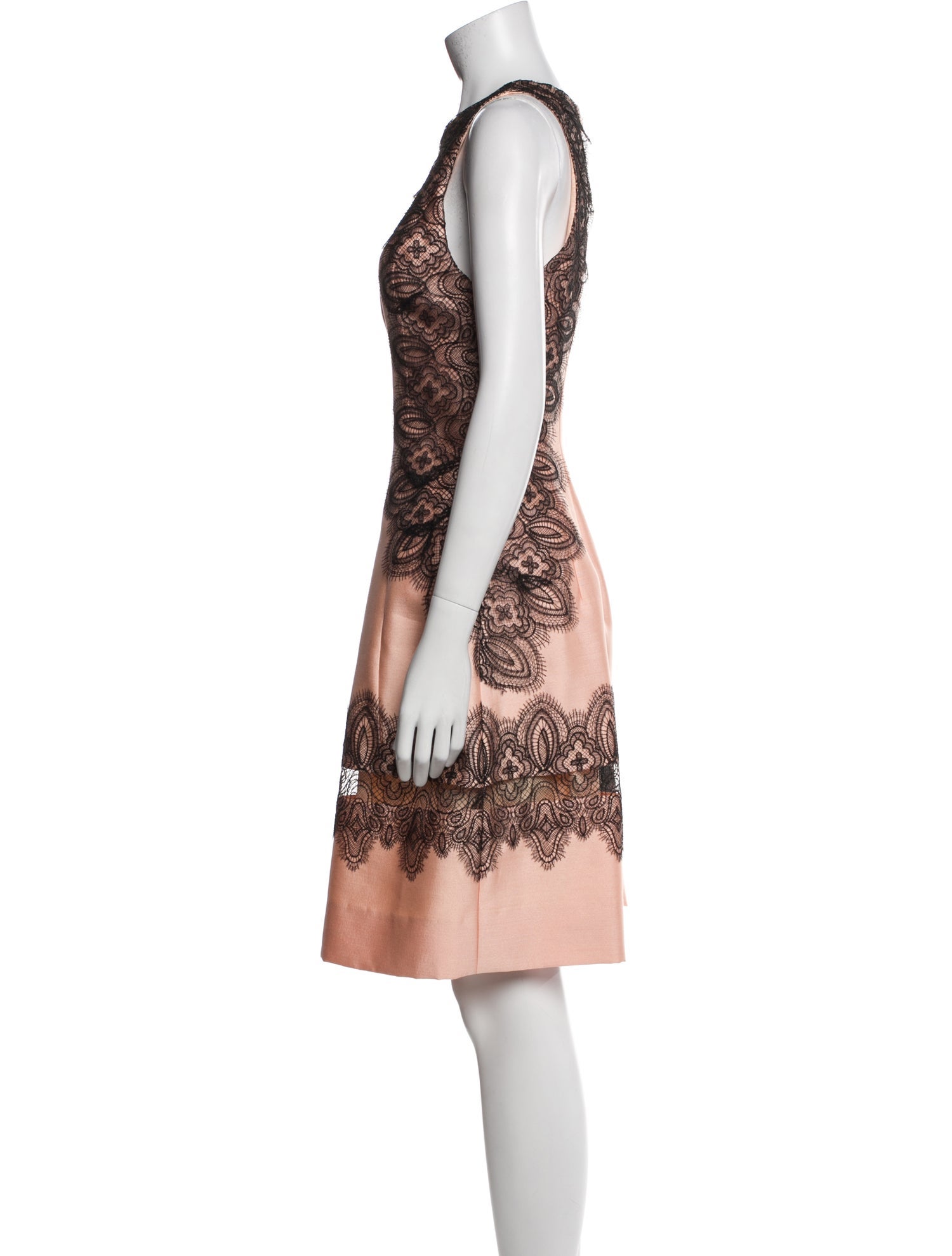 Lela Rose Lace Pattern Knee-Length Dress