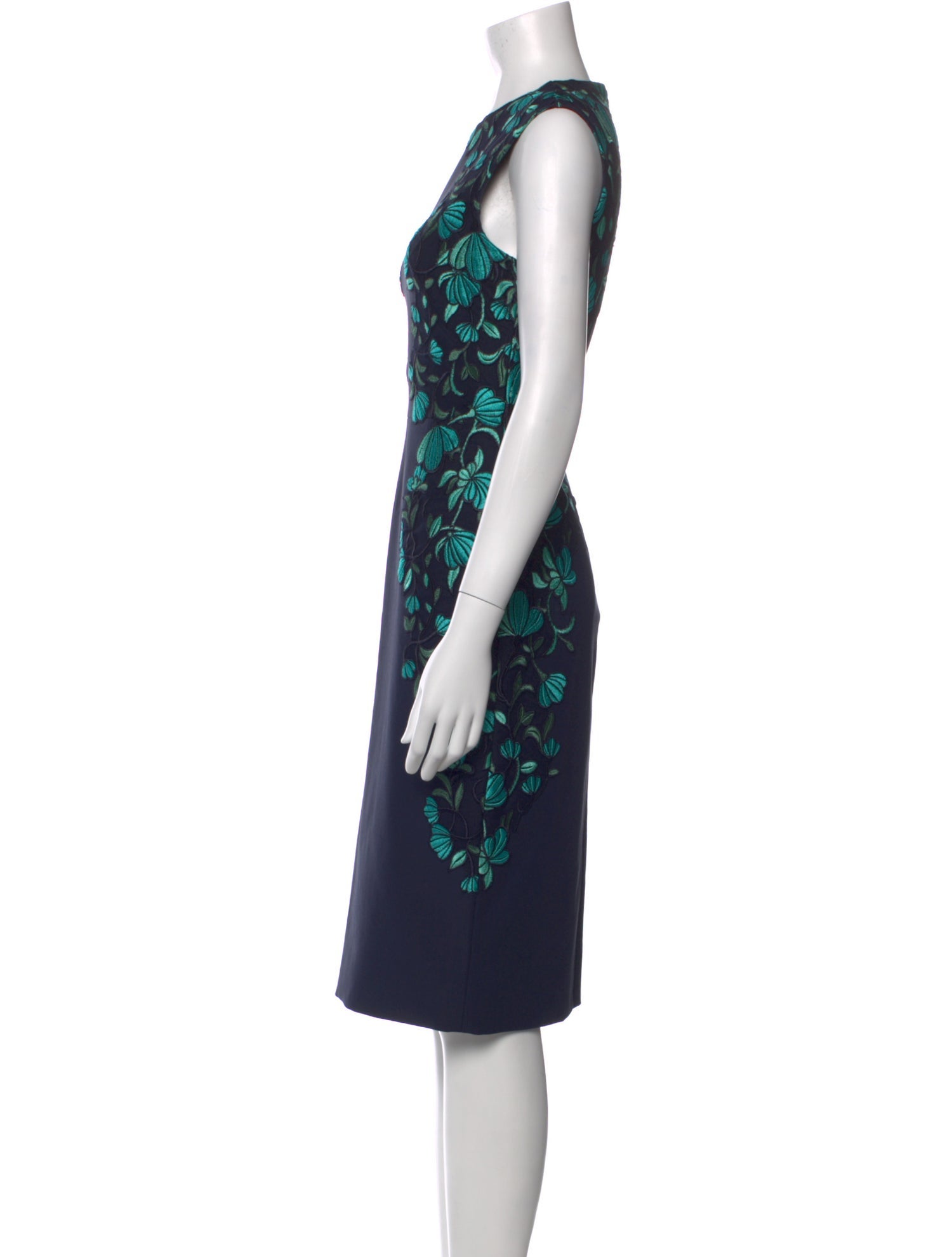 Lela Rose Printed Midi Length Dress