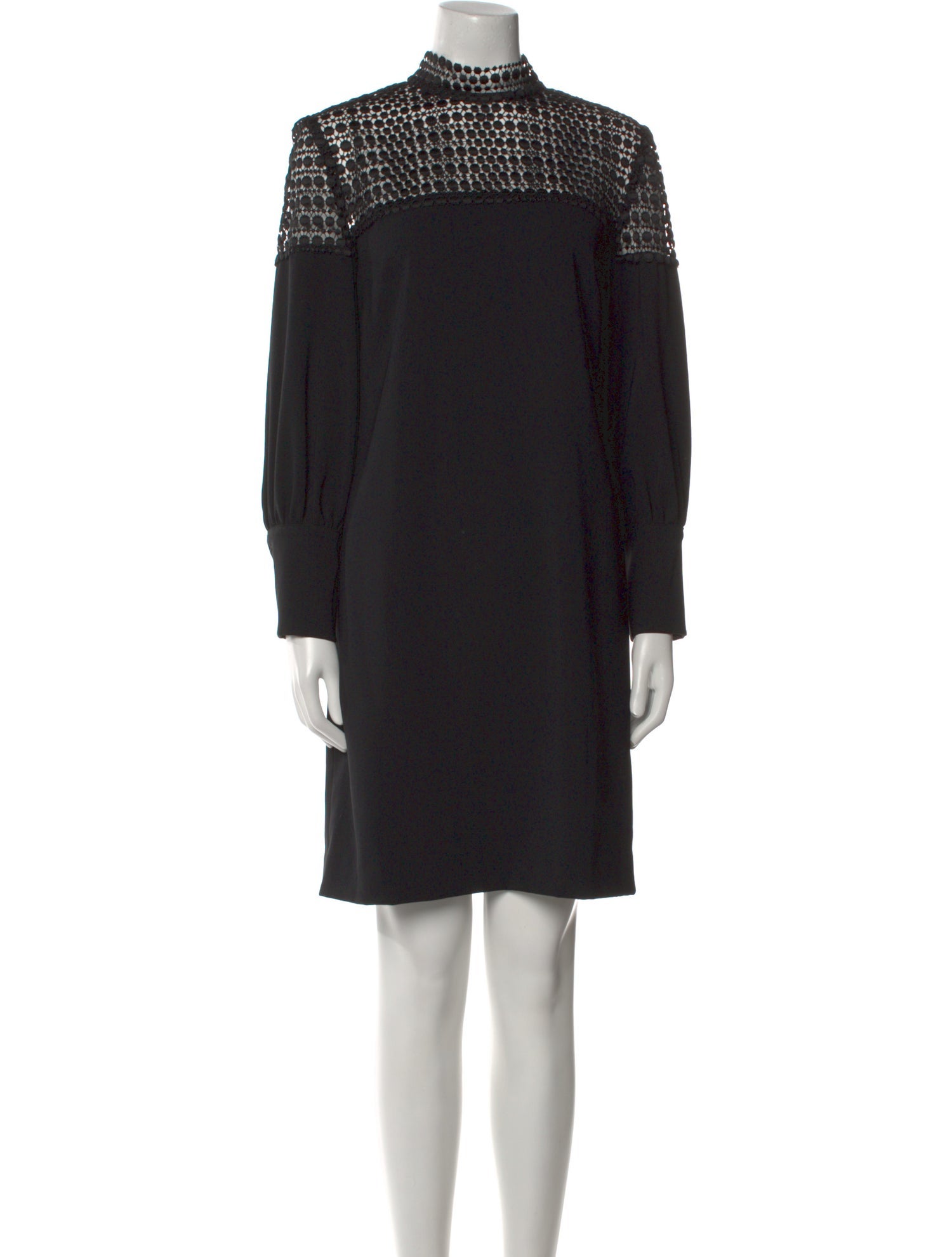 Lela Rose Mock Neck Mini Dress