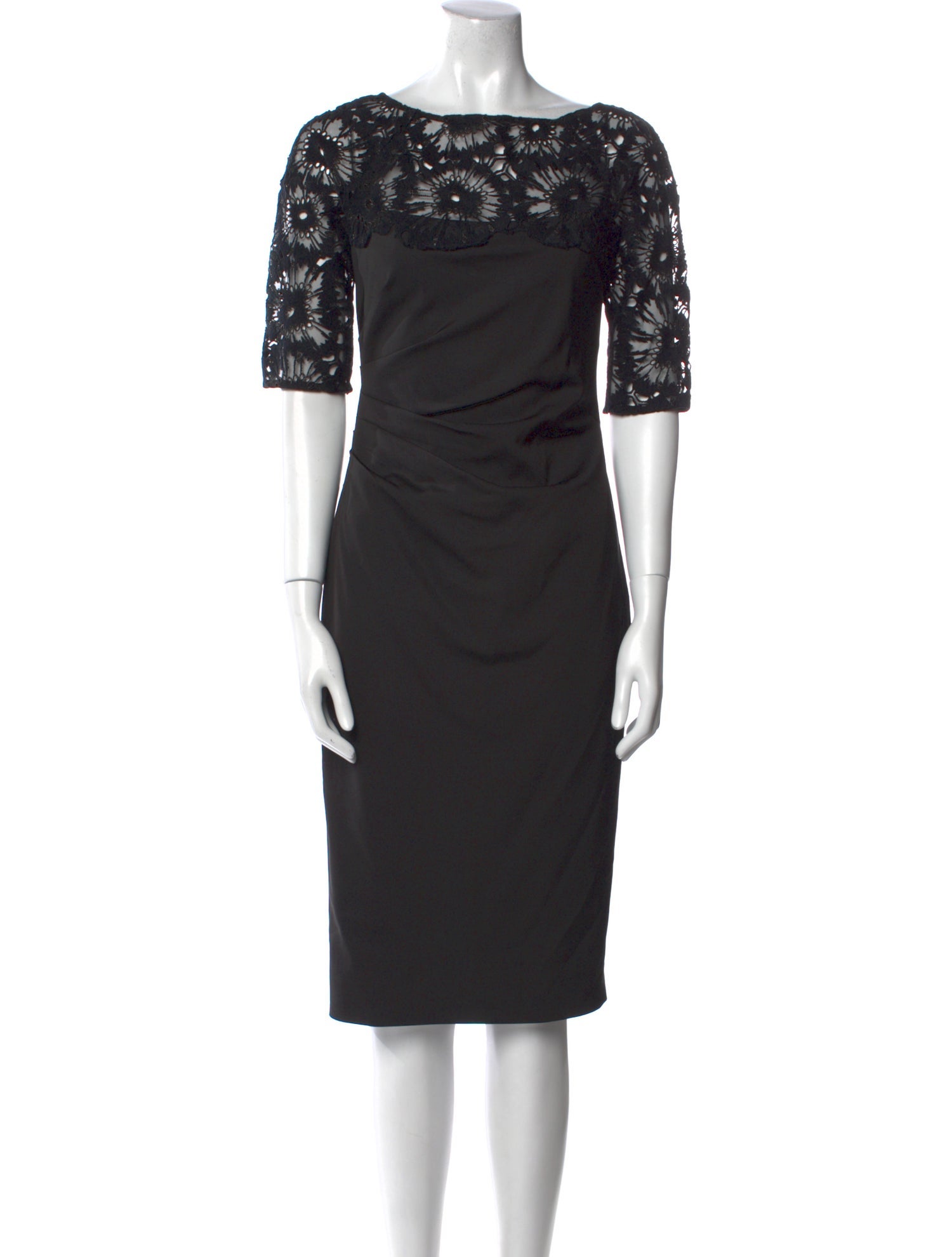 Lela Rose Bateau Neckline Midi Length Dress