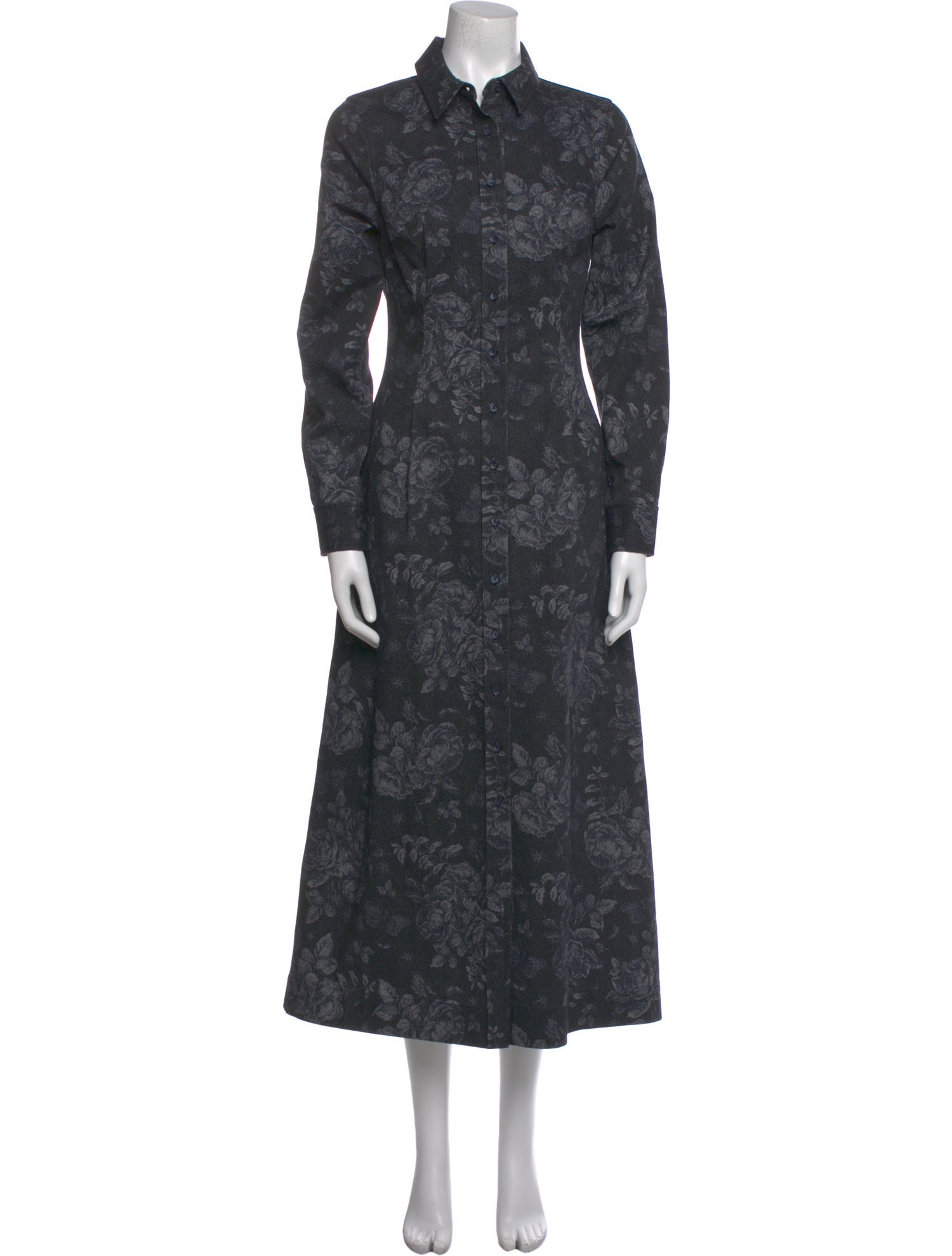 Lela Rose Floral Print Long Dress