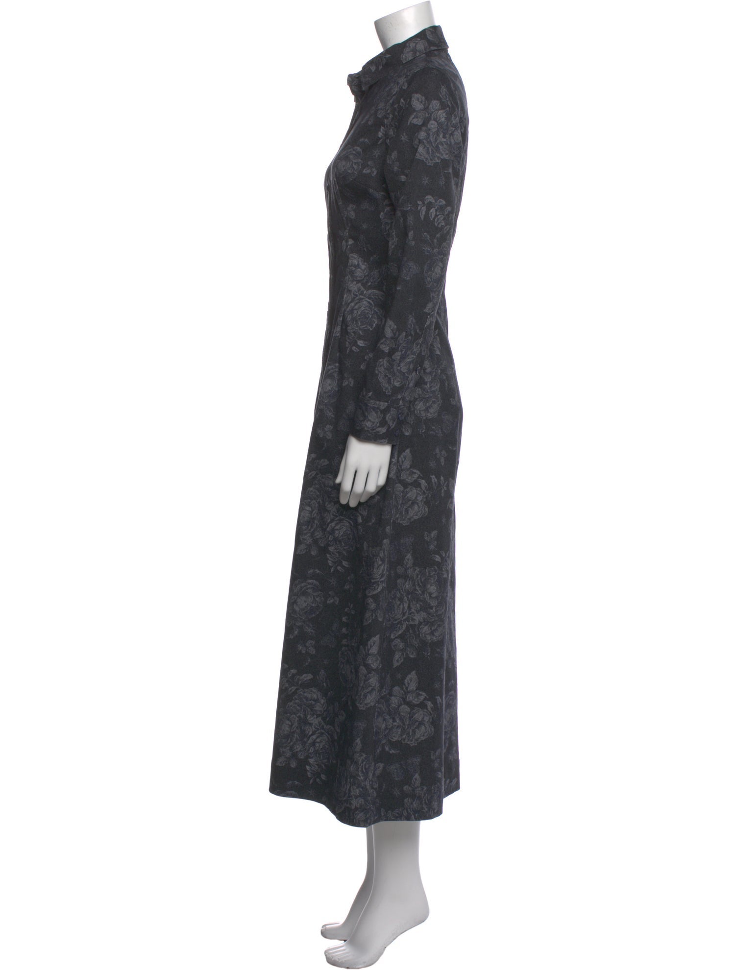 Lela Rose Floral Print Long Dress