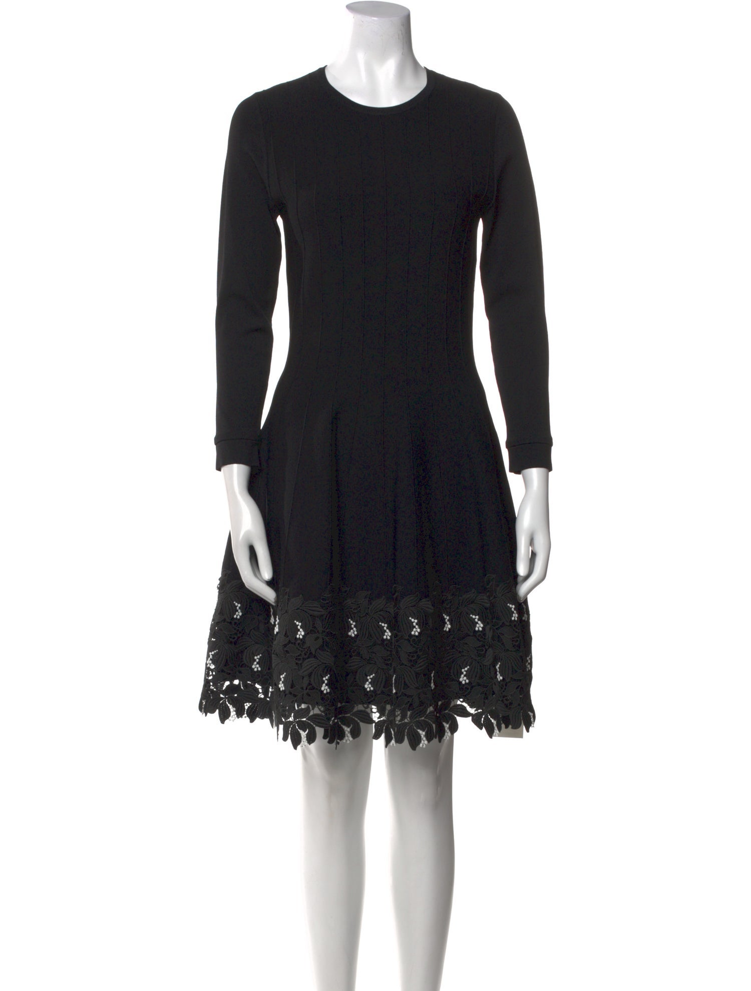 Lela Rose Crew Neck Knee-Length Dress