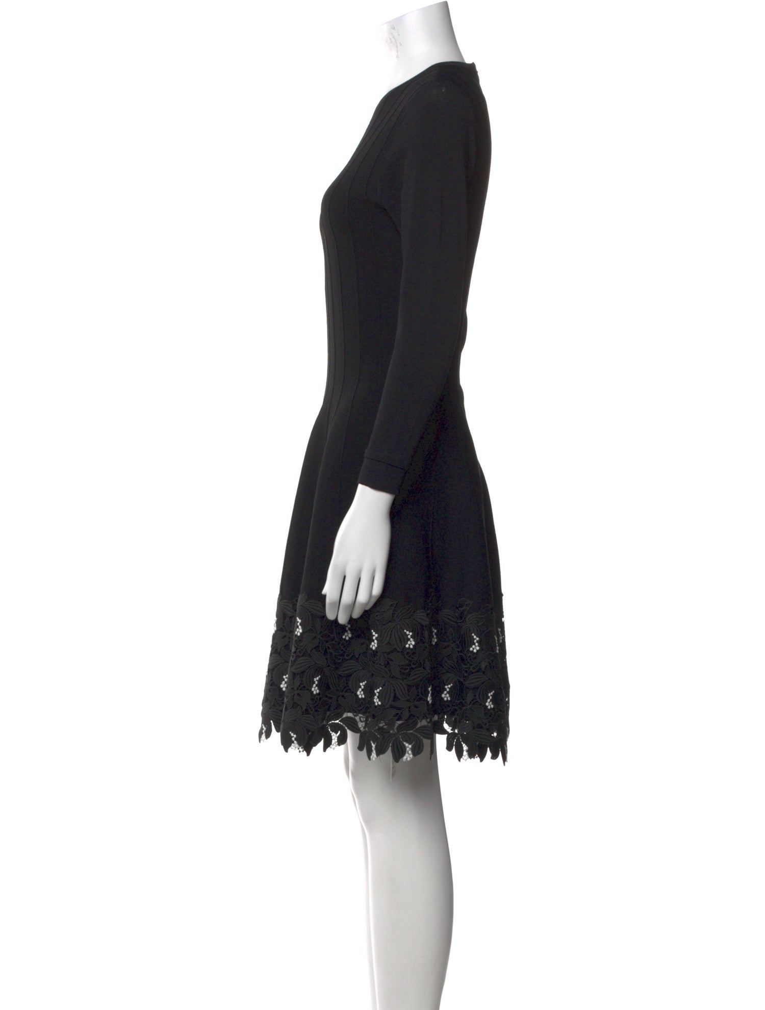 Lela Rose Crew Neck Knee-Length Dress