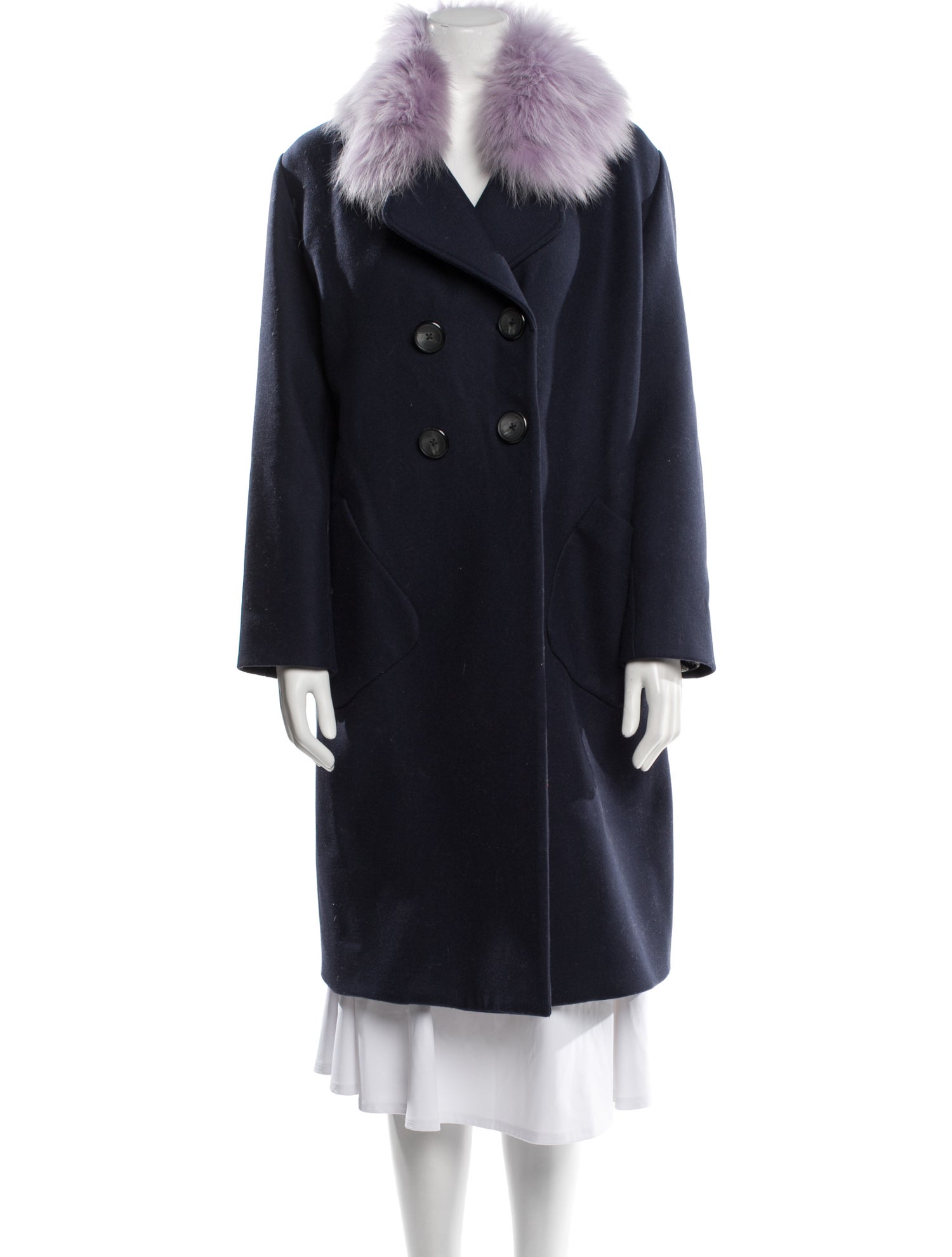 Lela Rose Wool Fur Jacket