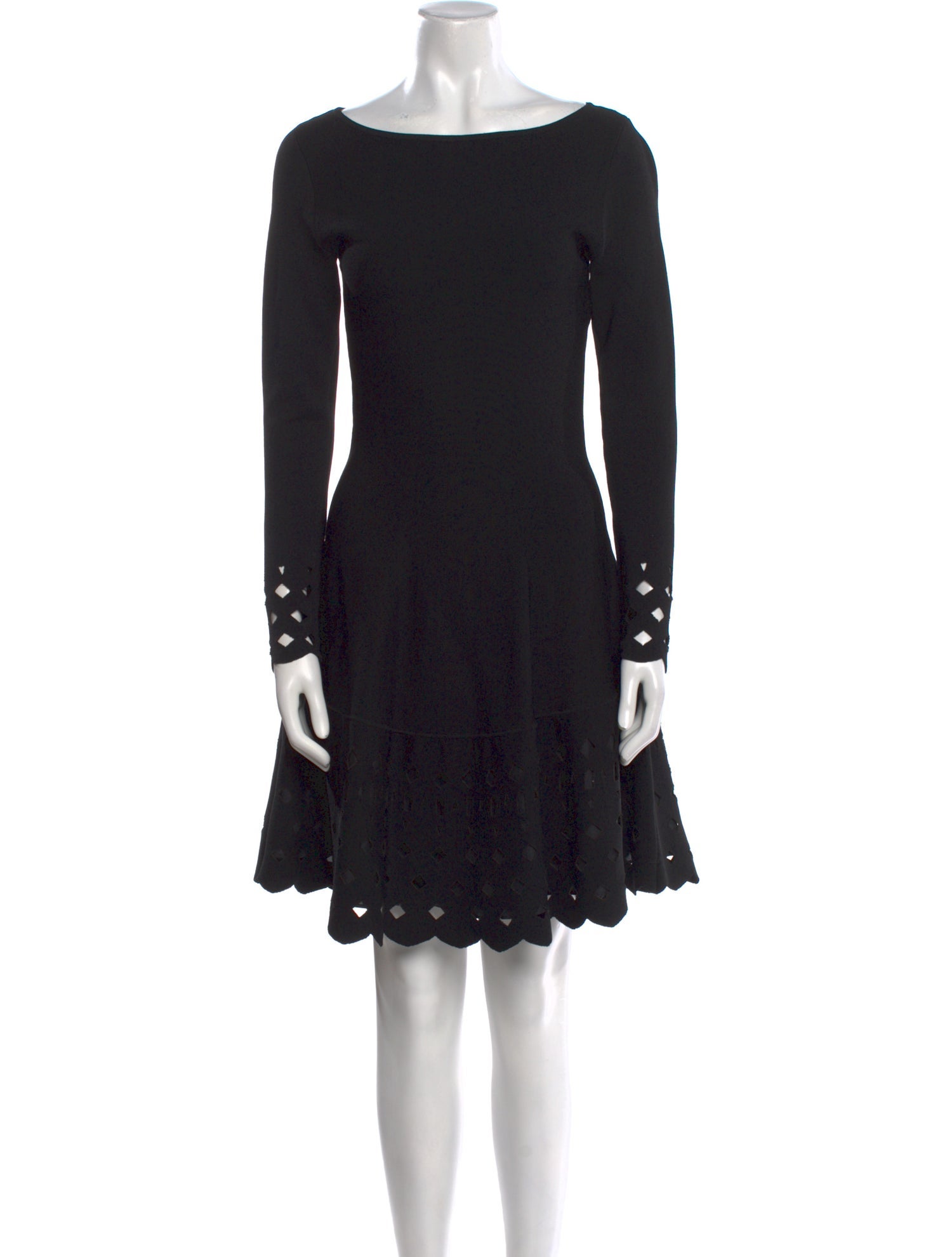 Lela Rose Bateau Neckline Mini Dress