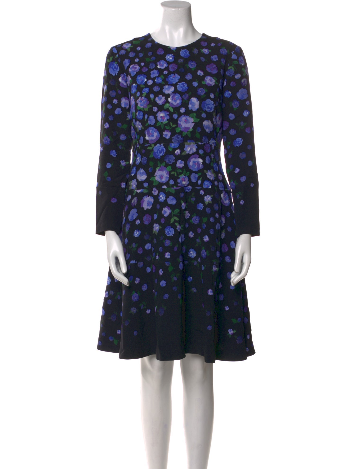 Lela Rose Floral Print Knee-Length Dress