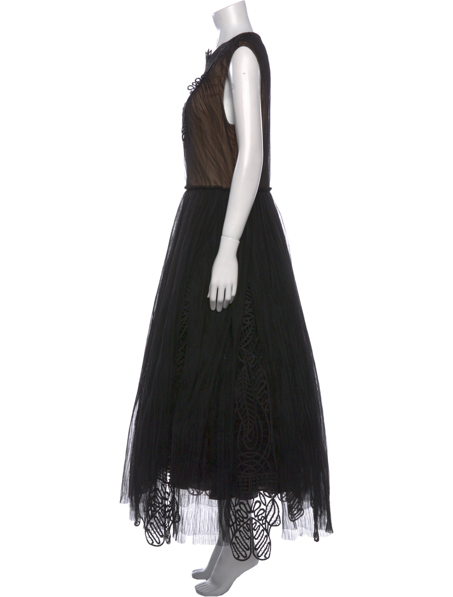 Lela Rose Lace Pattern Long Dress