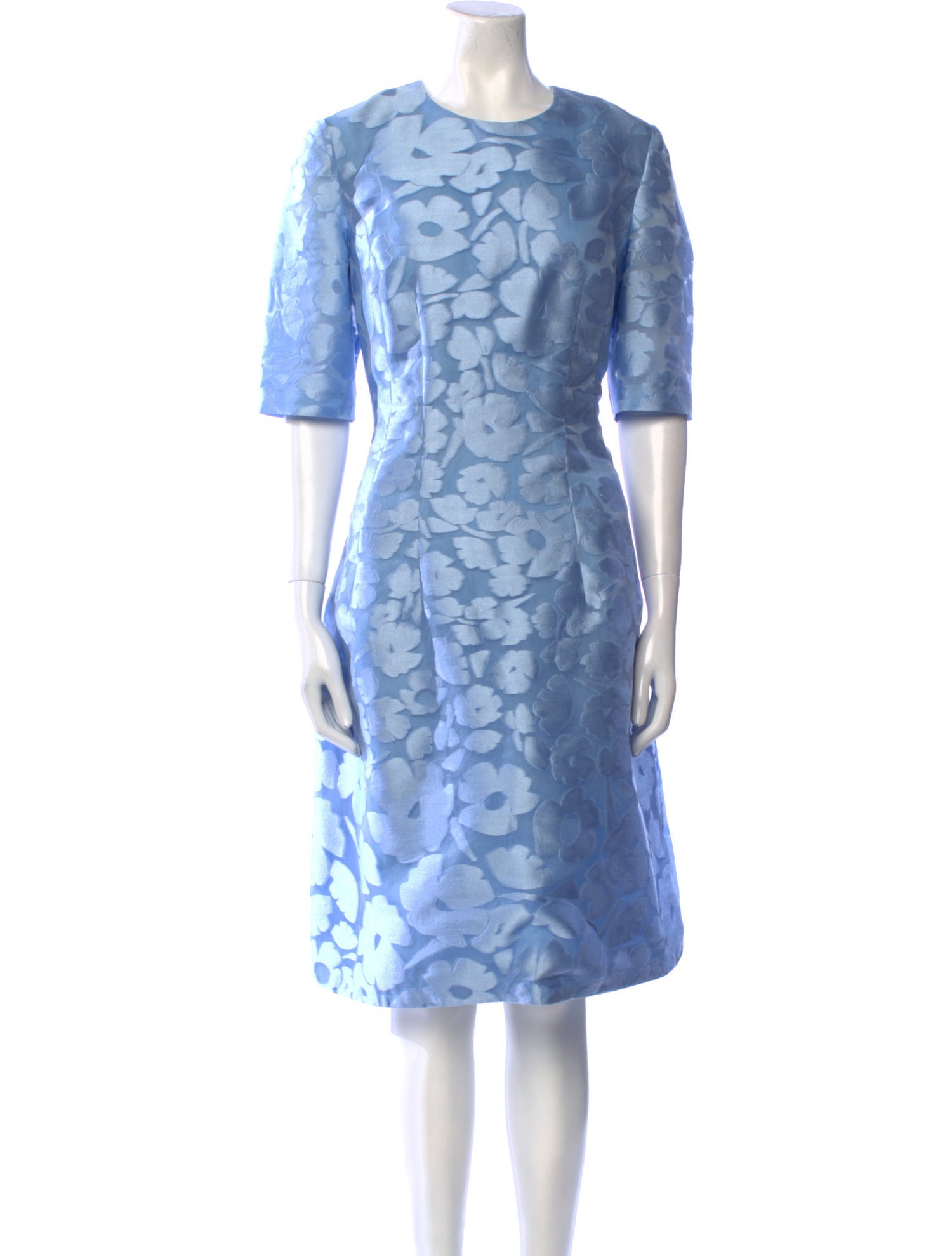 Lela Rose Floral Print Midi Length Dress