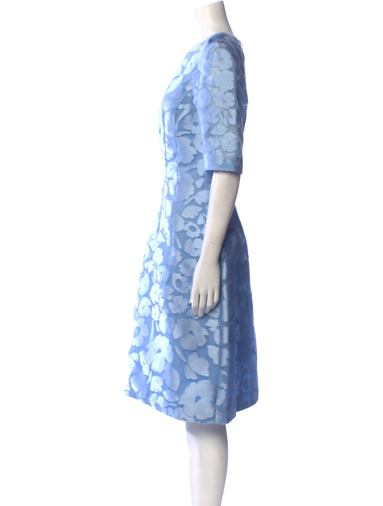 Lela Rose Floral Print Midi Length Dress