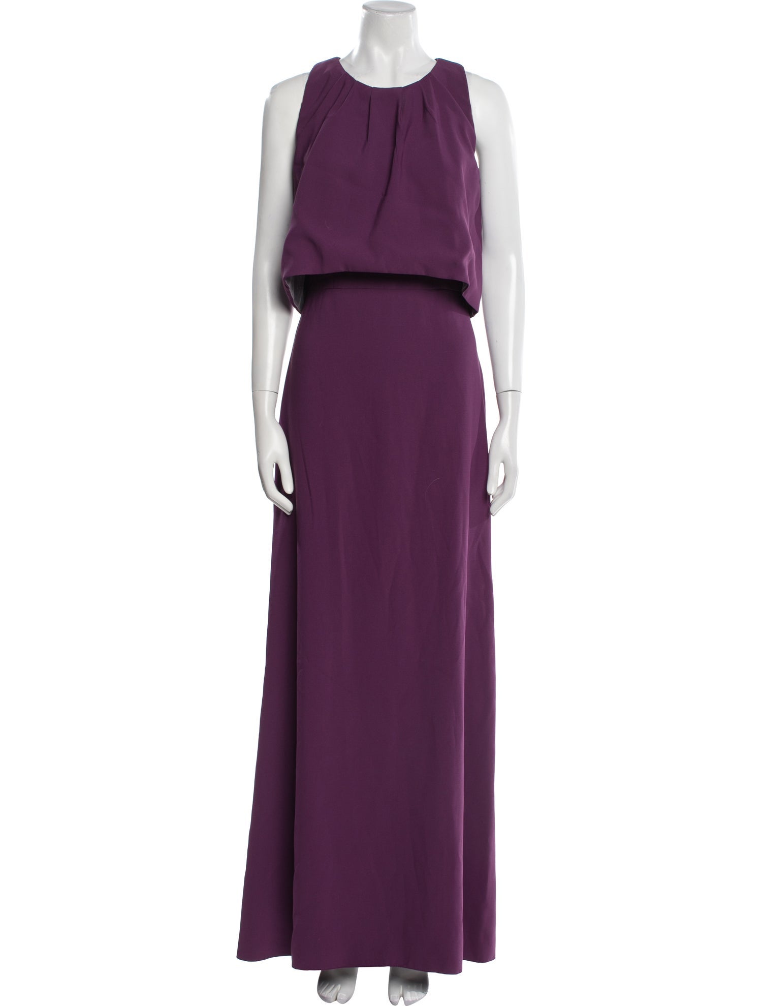 Lela Rose Crew Neck Long Dress