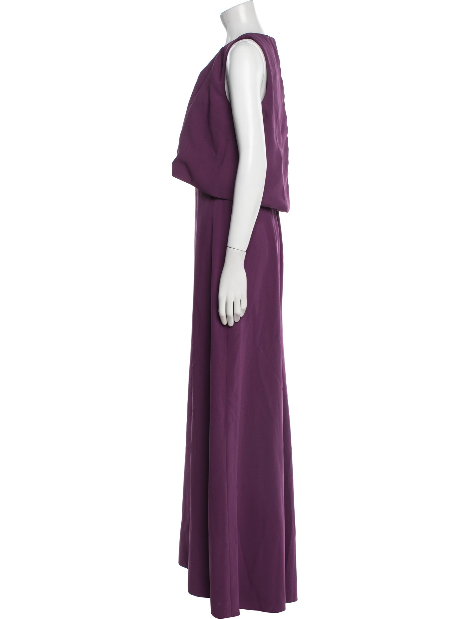 Lela Rose Crew Neck Long Dress