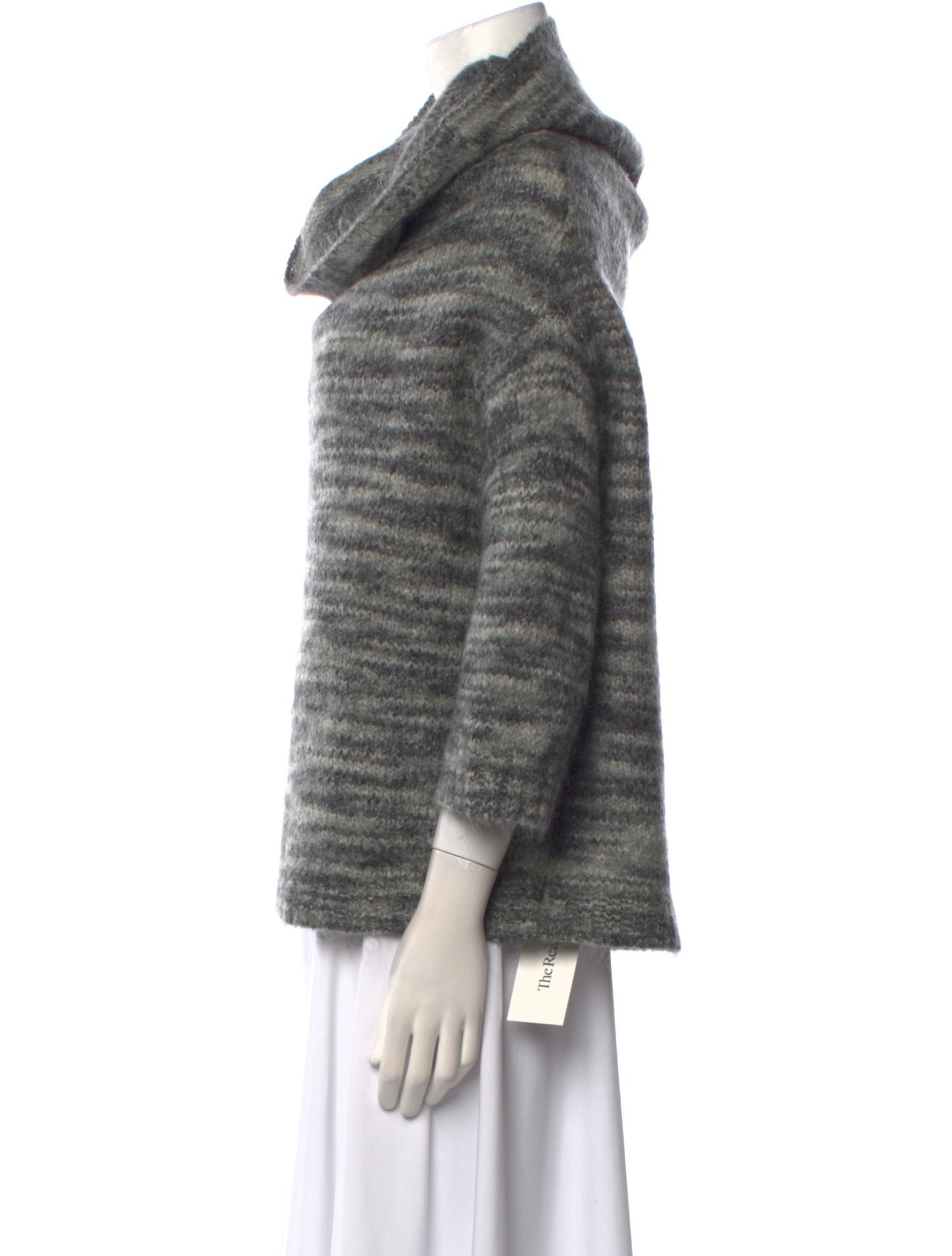 Lela Rose Striped Cowl Neck Sweater