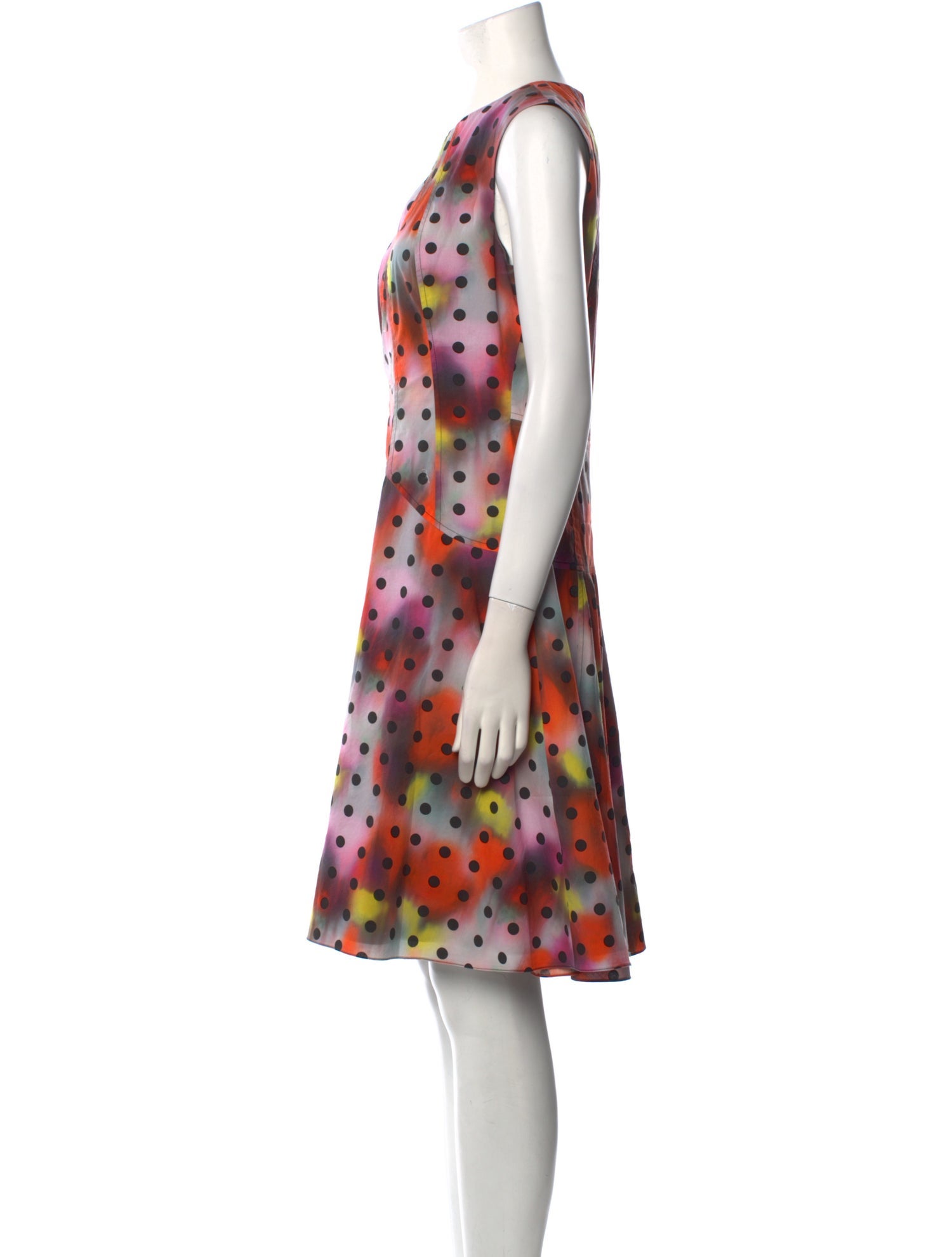 Lela Rose Polka Dot Print Knee-Length Dress