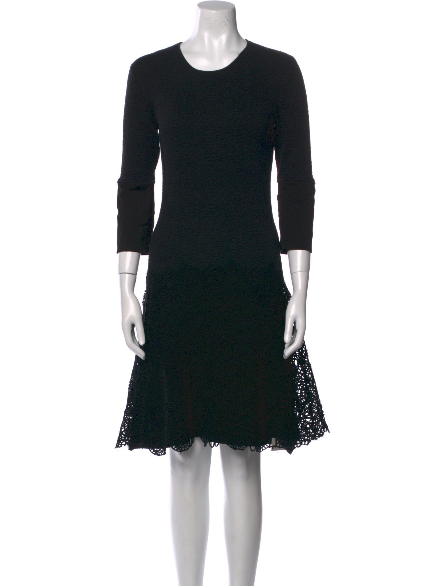 Lela Rose Crew Neck Mini Dress