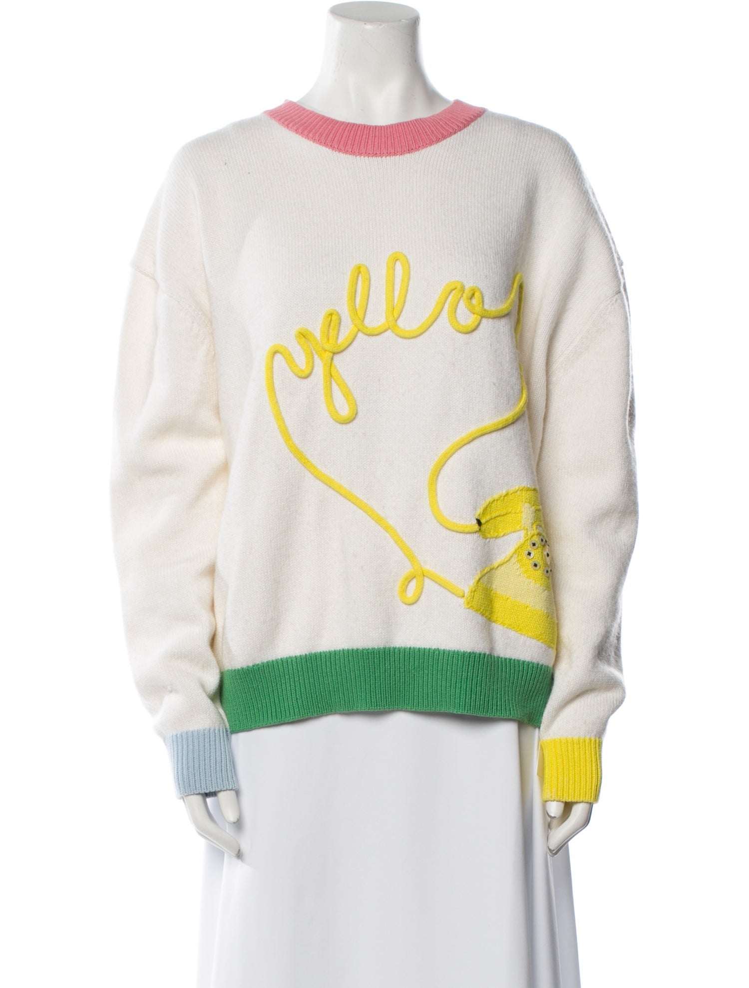 Lela Rose Printed Crew Neck Sweater