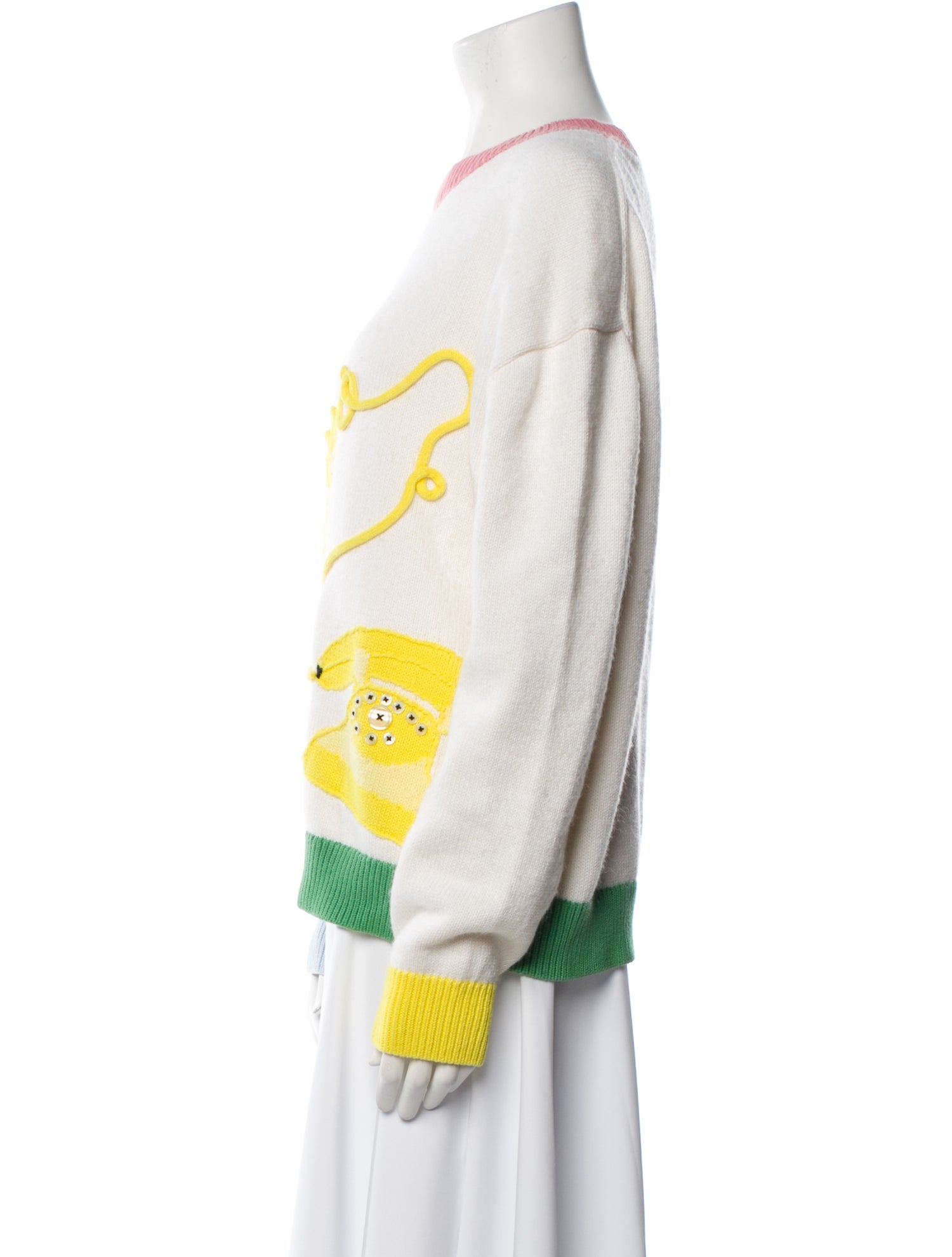 Lela Rose Printed Crew Neck Sweater