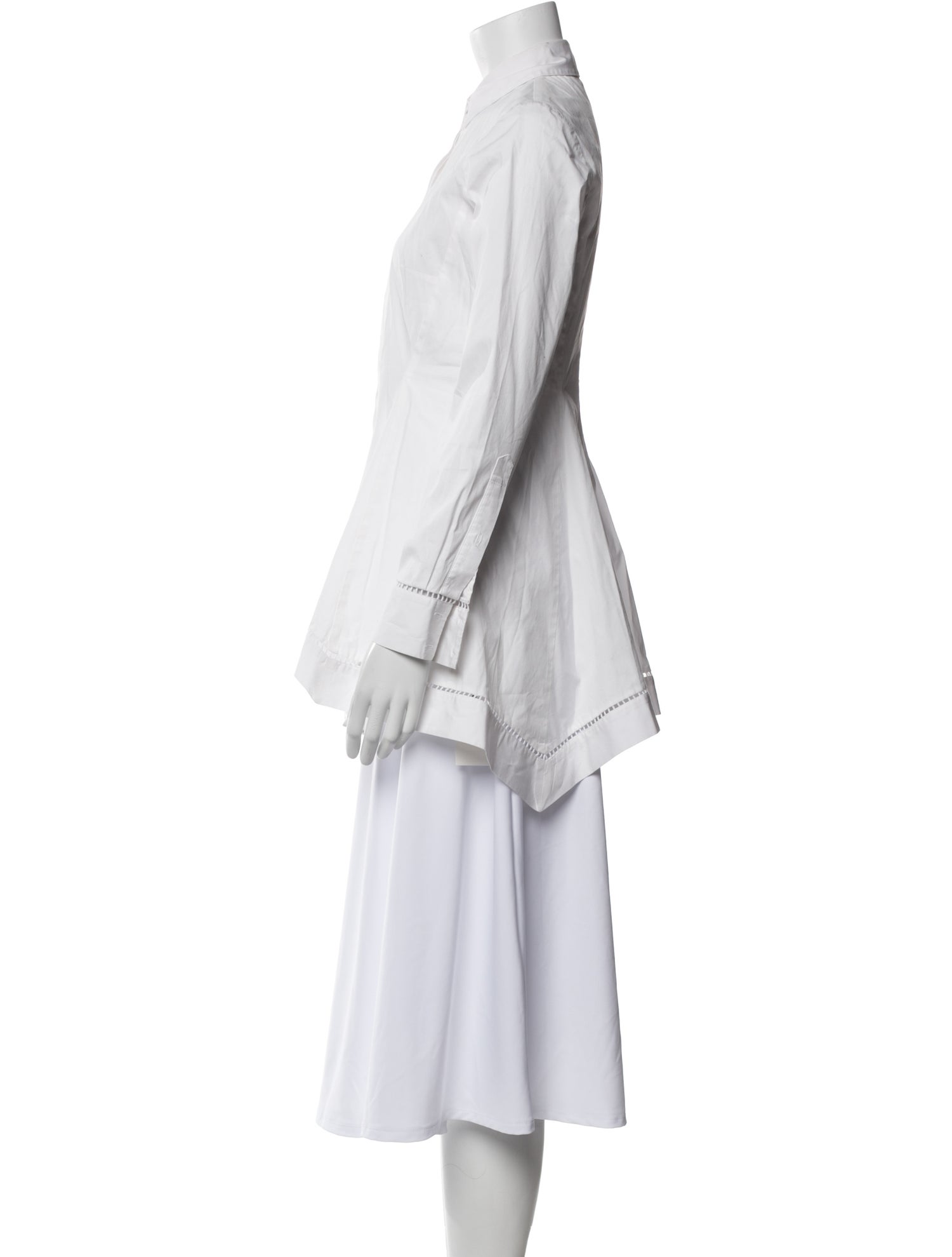 Lela Rose Long Sleeve Button-Up Top