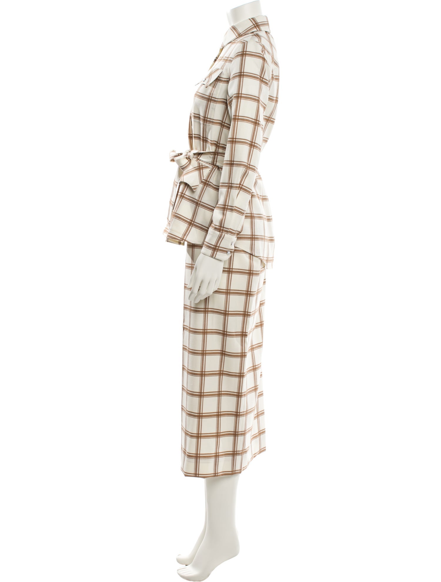 Lela Rose Plaid Print Skirt Set