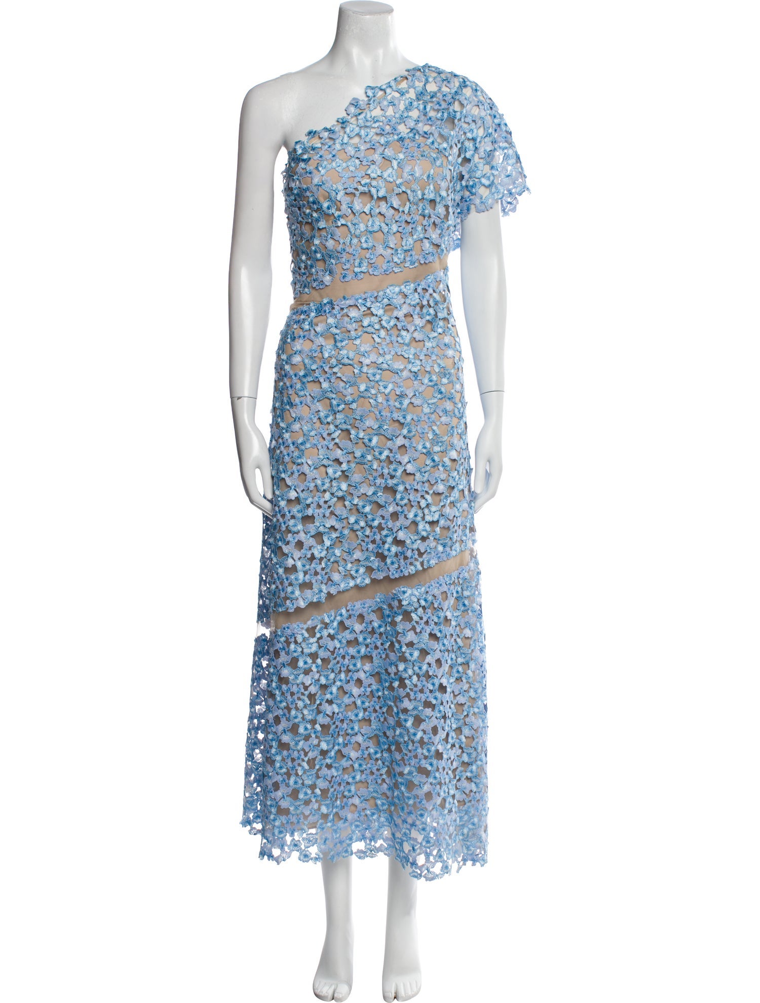 Lela Rose Floral Print Long Dress