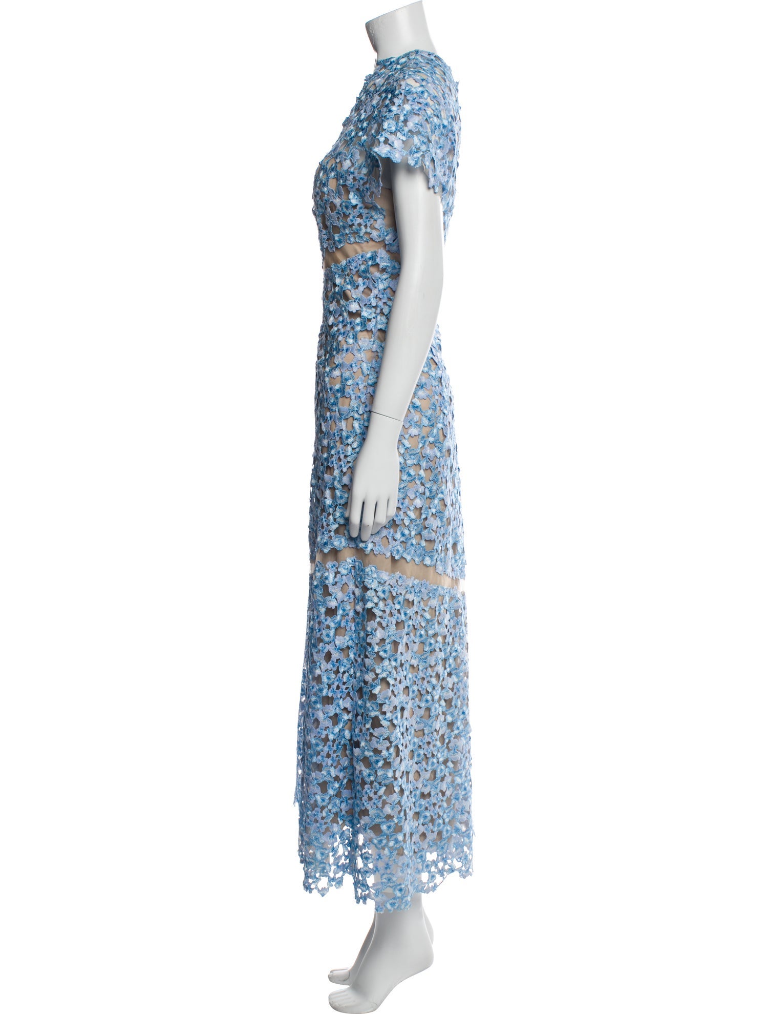 Lela Rose Floral Print Long Dress