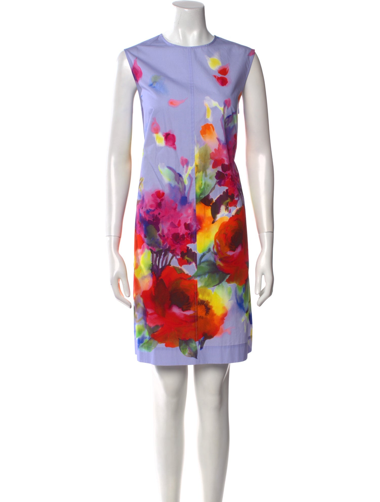 Lela Rose Floral Print Knee-Length Dress