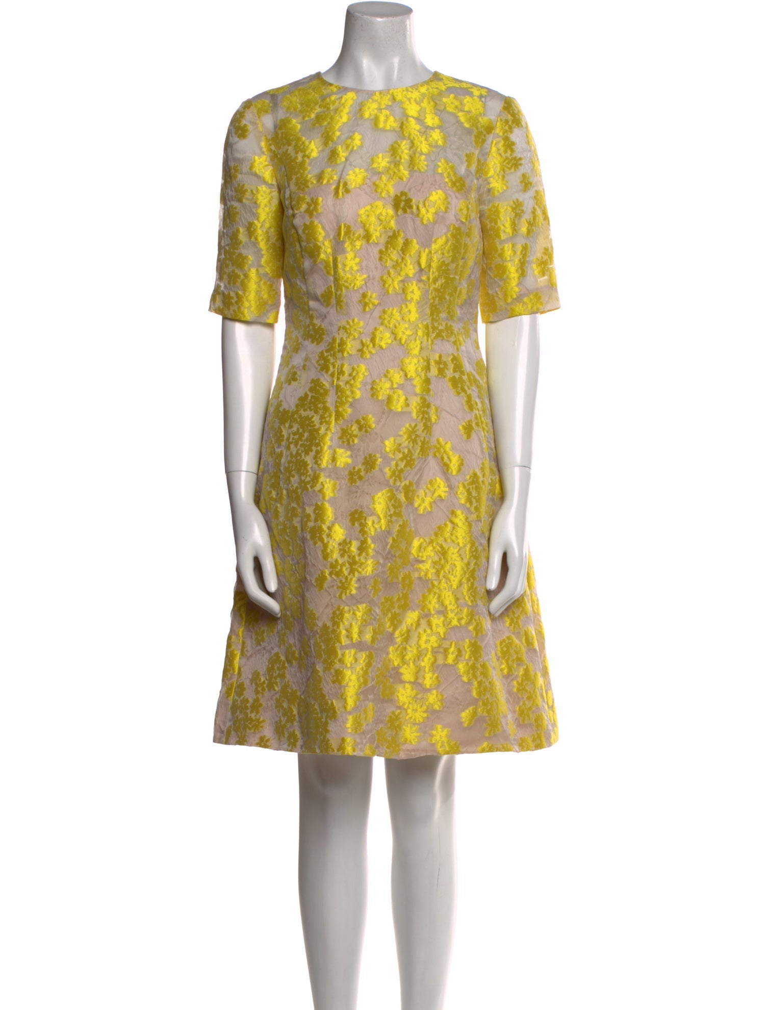 Lela Rose Floral Print Knee-Length Dress