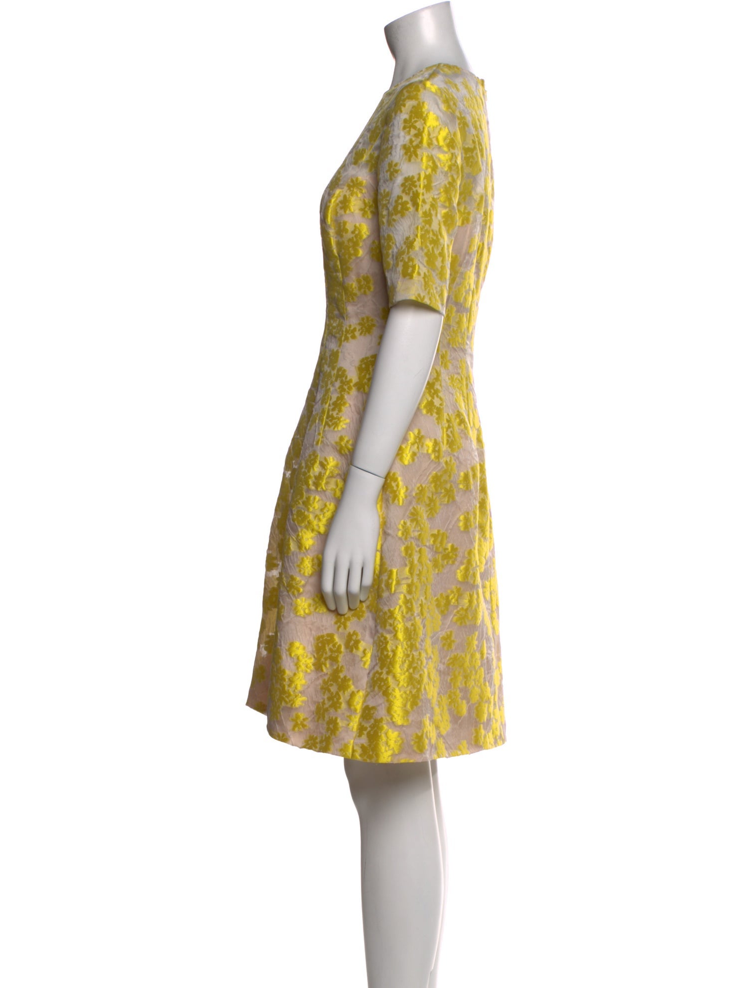 Lela Rose Floral Print Knee-Length Dress