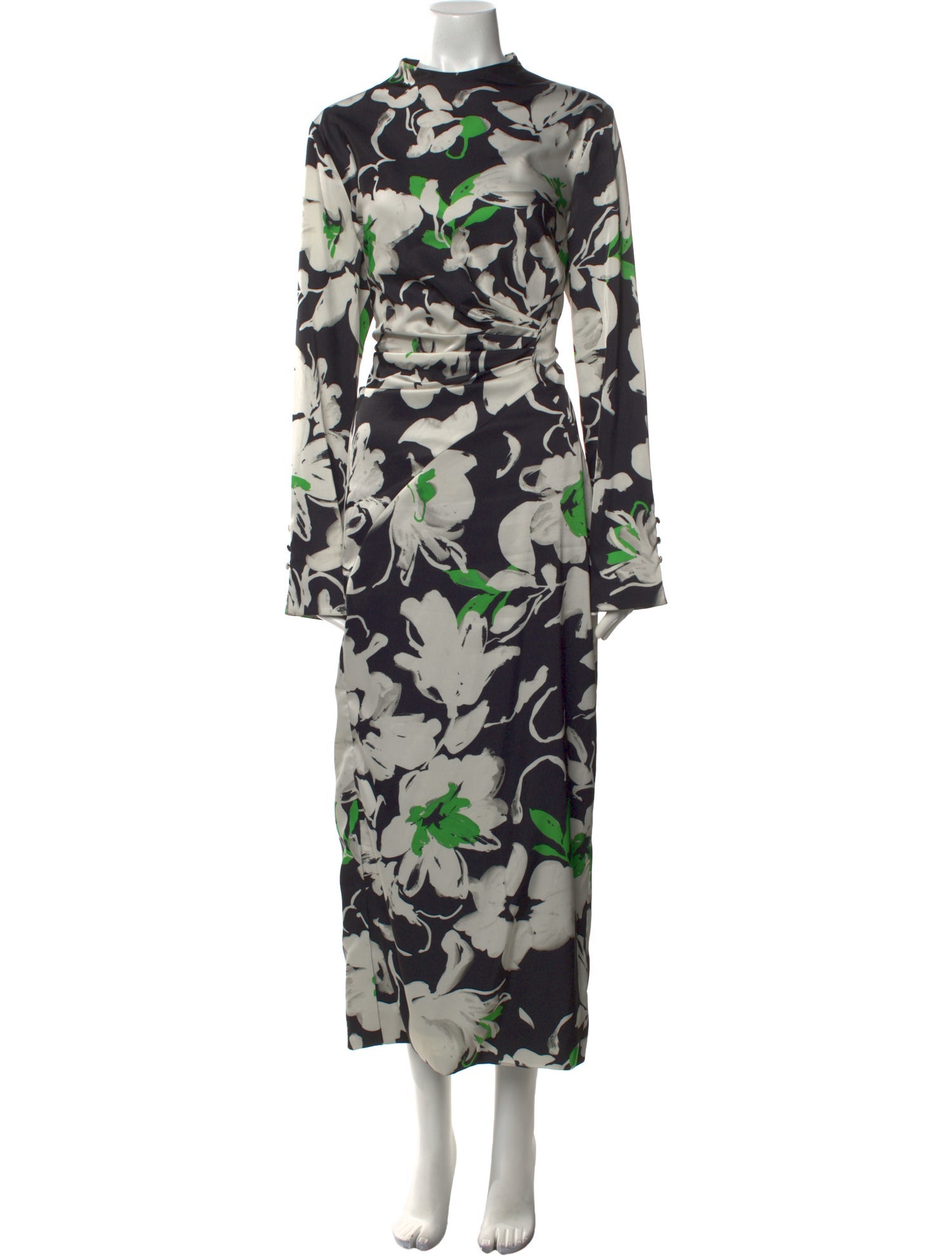 Lela Rose Floral Print Long Dress