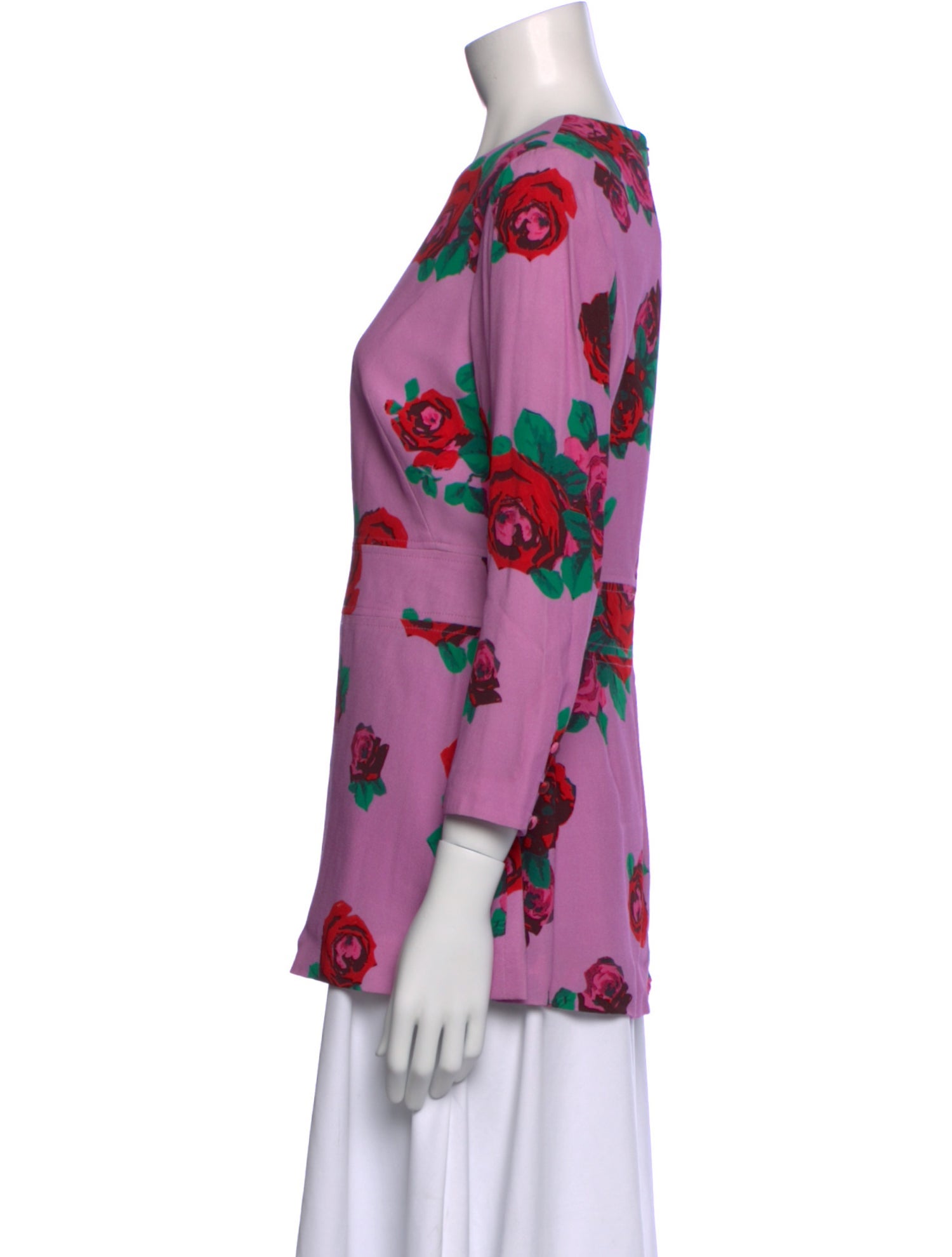 Lela Rose Floral Print Crew Neck Top w/ Tags