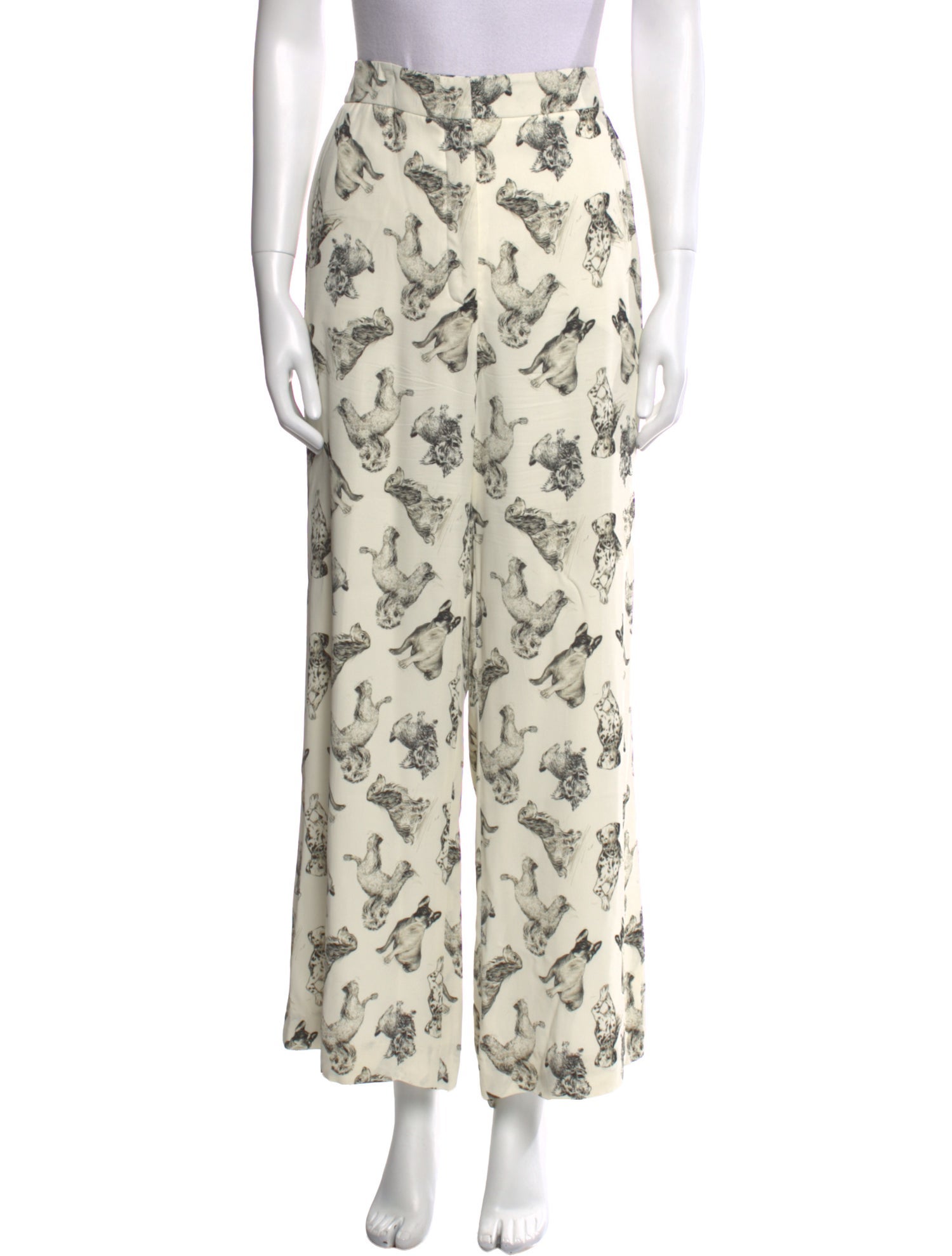 Lela Rose Printed Wide Leg Pants