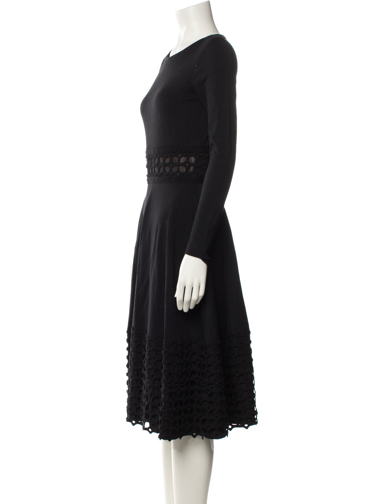 Lela Rose Bateau Neckline Midi Length Dress