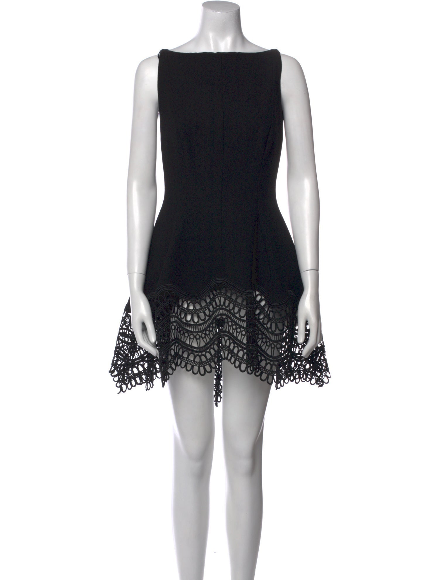 Lela Rose Bateau Neckline Mini Dress