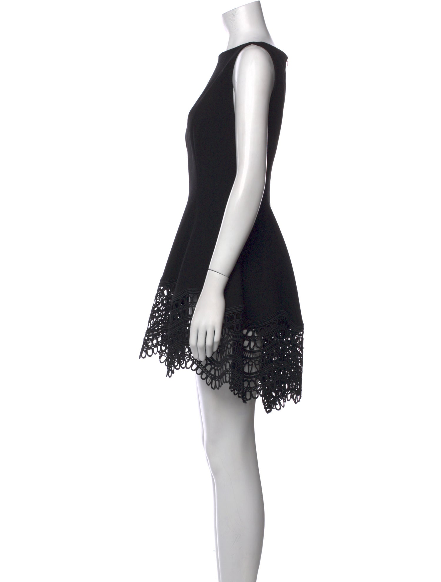 Lela Rose Bateau Neckline Mini Dress