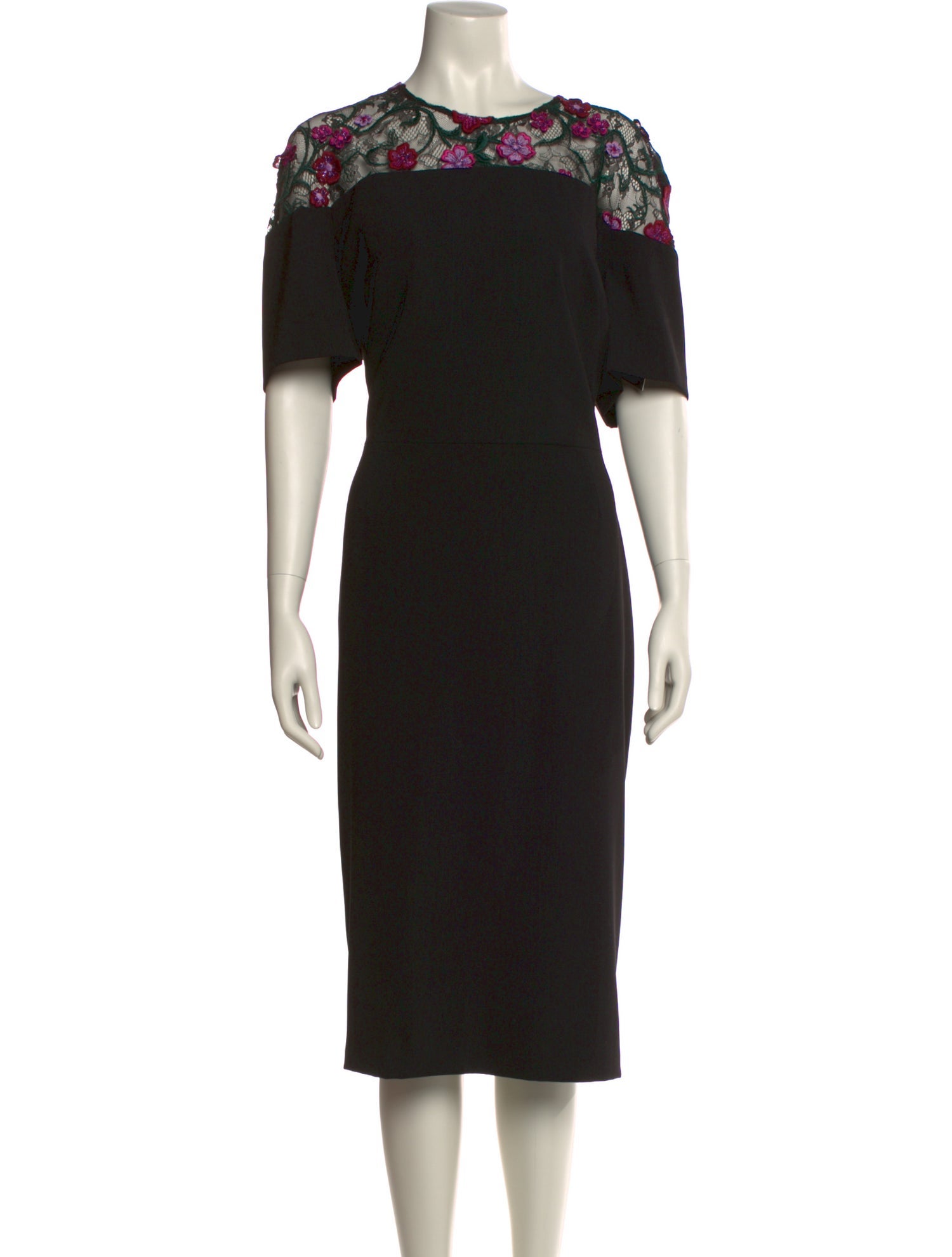 Lela Rose Bateau Neckline Midi Length Dress