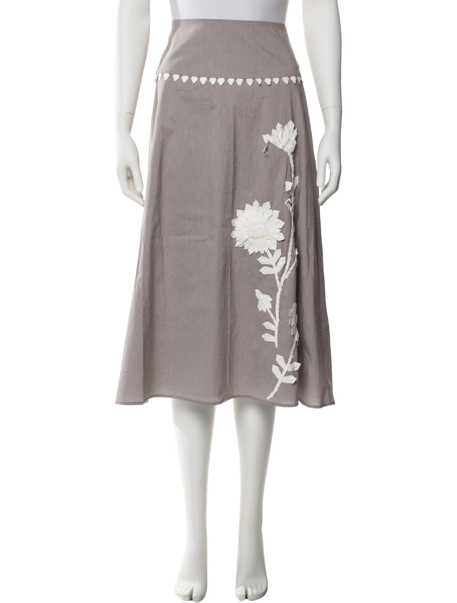 Lela Rose Plaid Print Midi Length Skirt