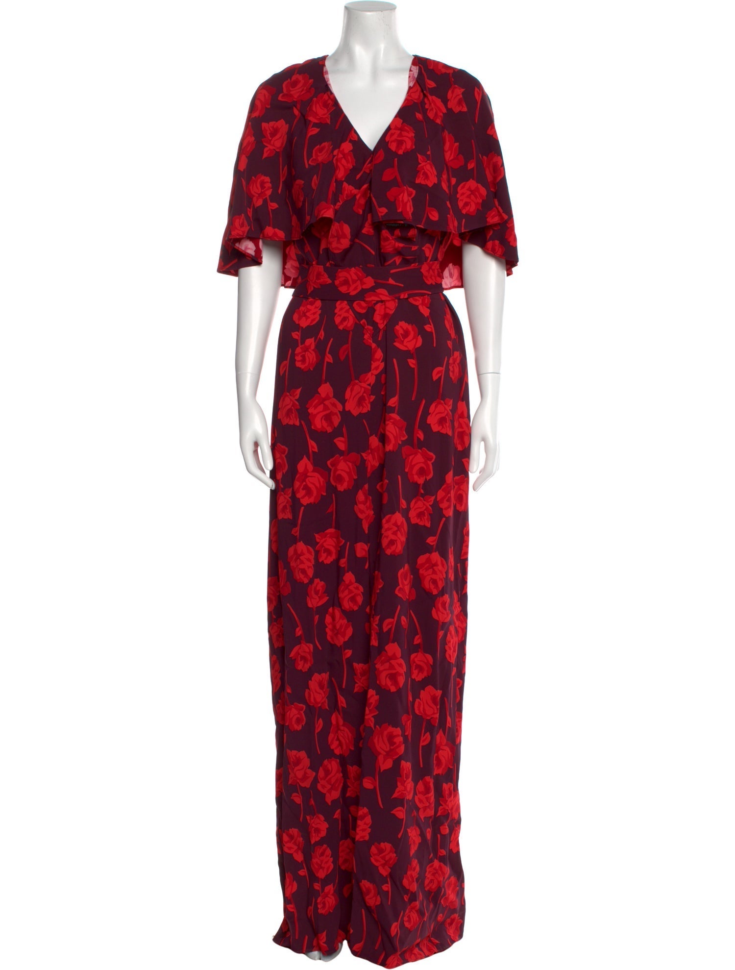 Lela Rose Floral Print Long Dress