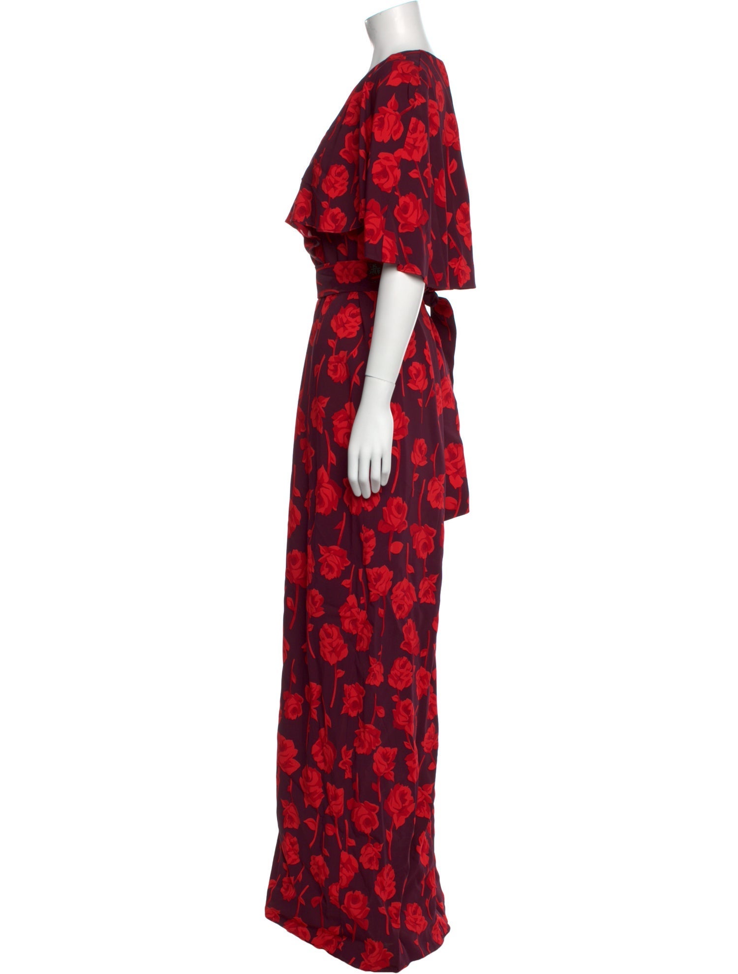 Lela Rose Floral Print Long Dress