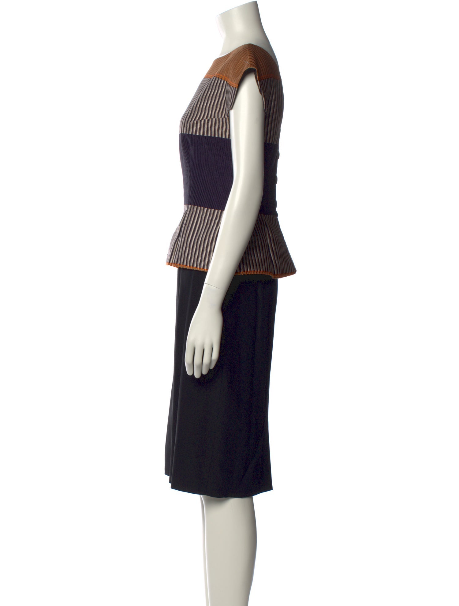 Lela Rose Striped Knee-Length Dress