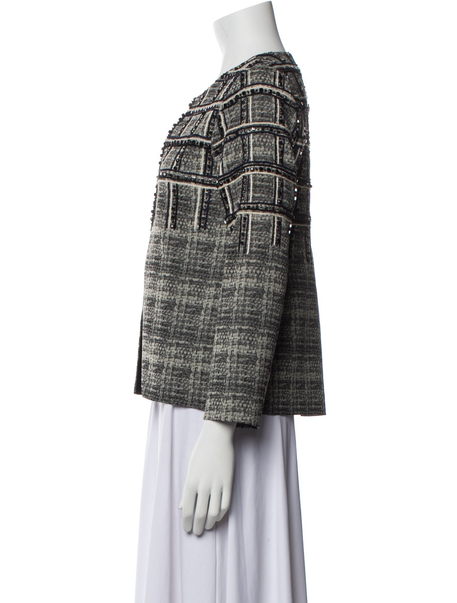 Lela Rose Plaid Print Evening Jacket