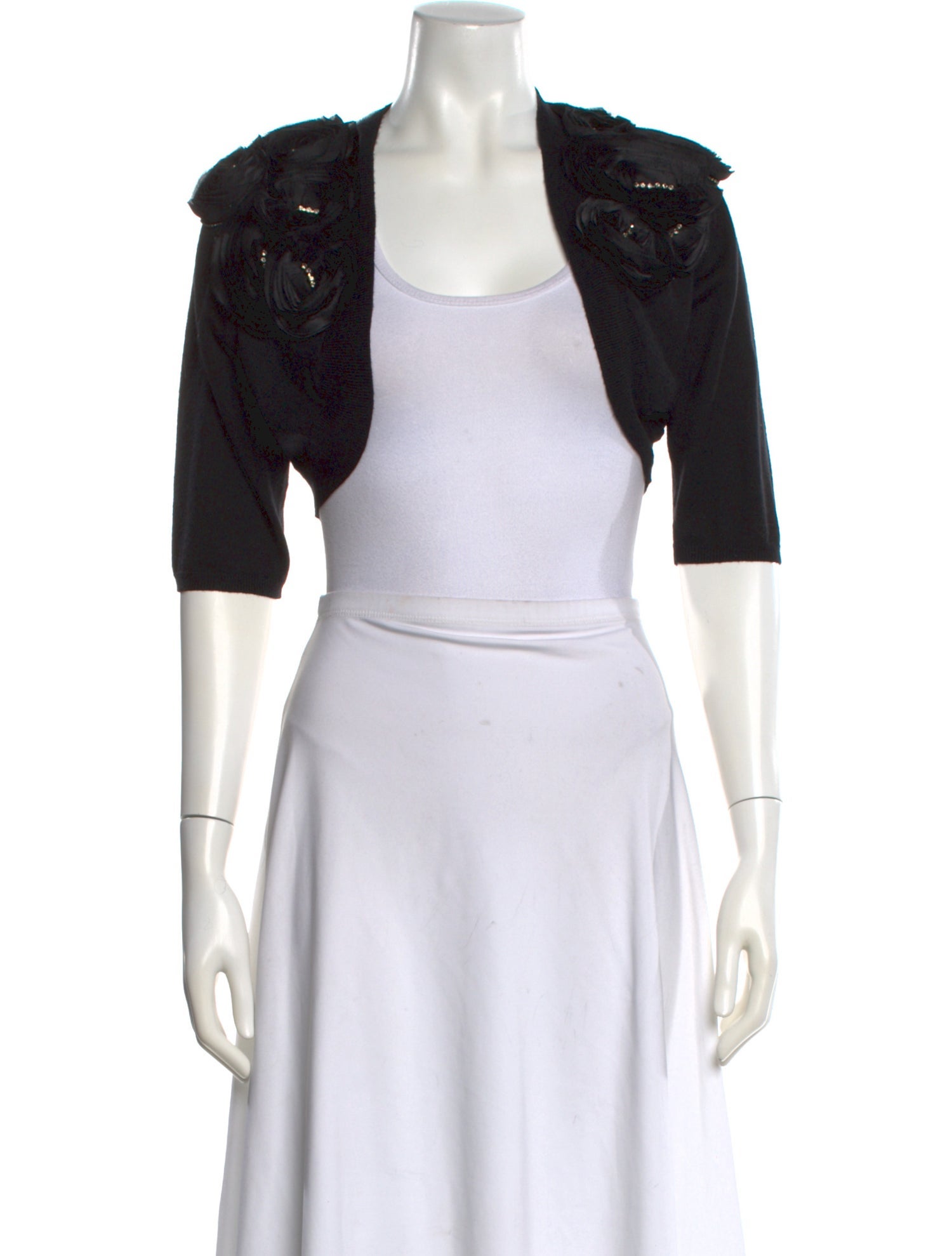 Lela Rose Wool Open Front Sweater