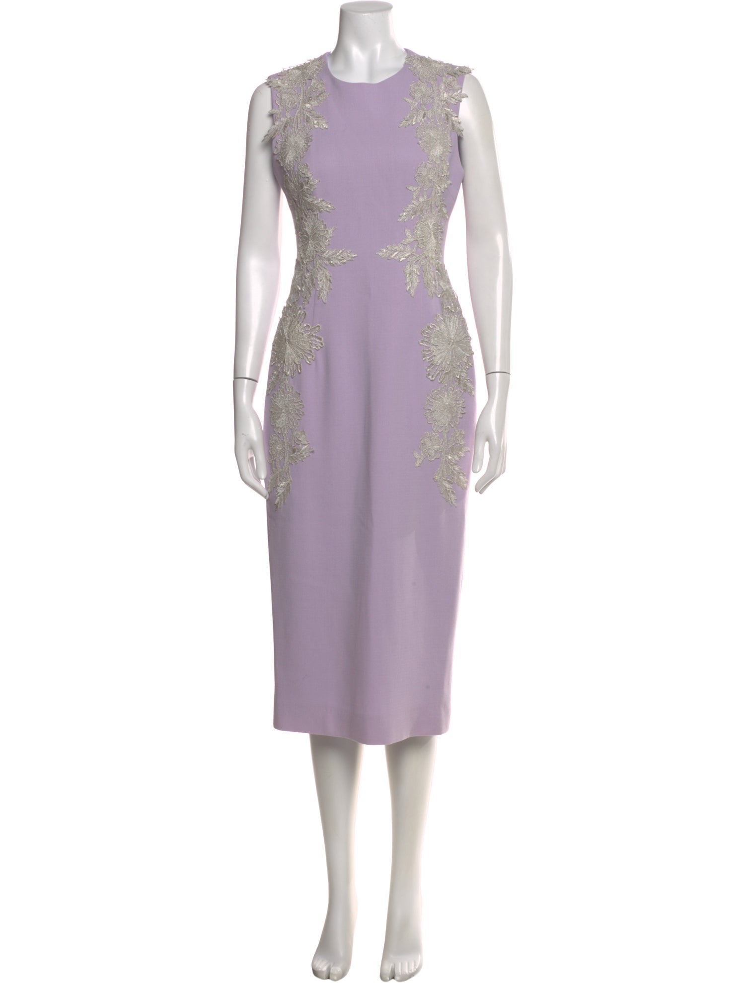 lela rose purple dress Floral Printed Cotton Tiered Gown Lavender/Sunflower / 00 / PF269637