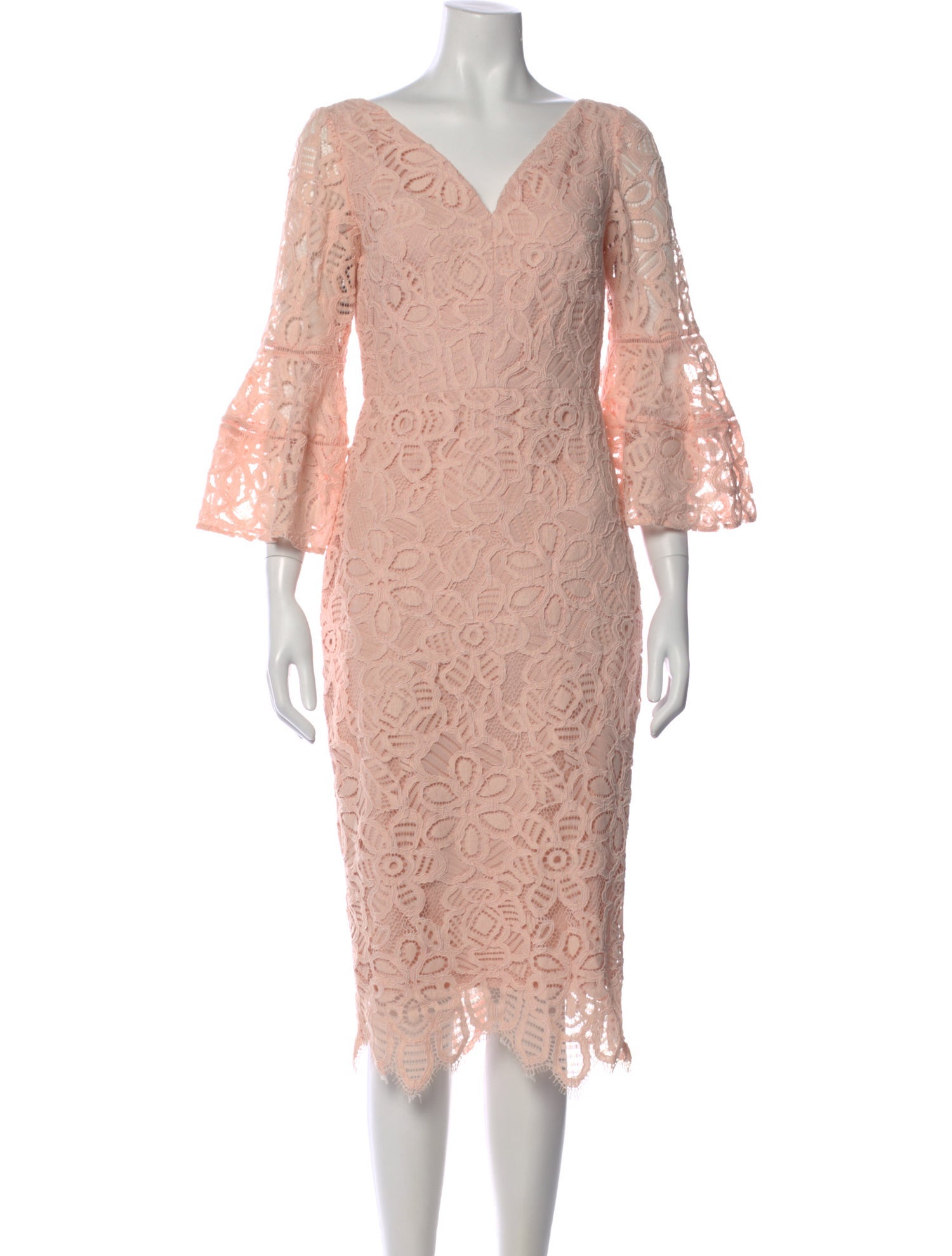 lela rose pink lace dress Lace Pattern Knee-Length Dress