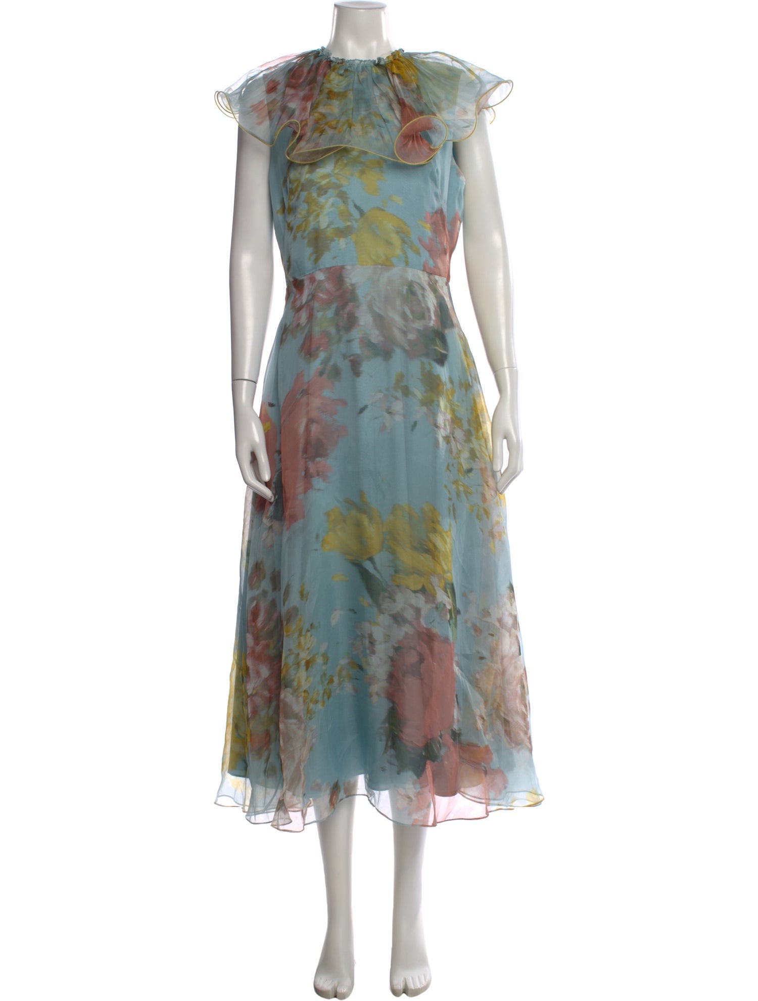 lela rose blue floral dress Lela Rose Blue/White Floral Print Dress, Large Radbird
