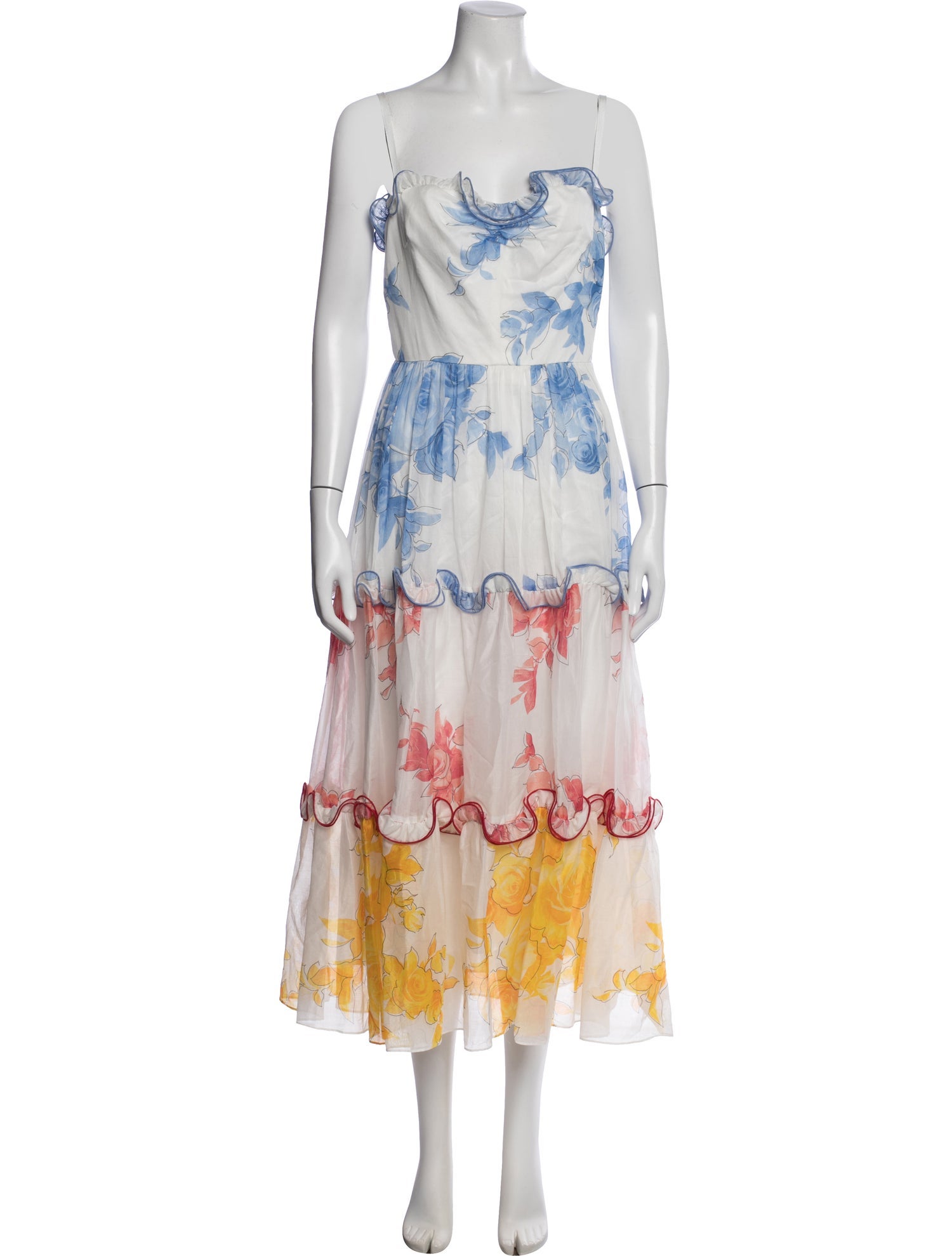 Lela Rose Floral Print Midi Length Dress w/ Tags