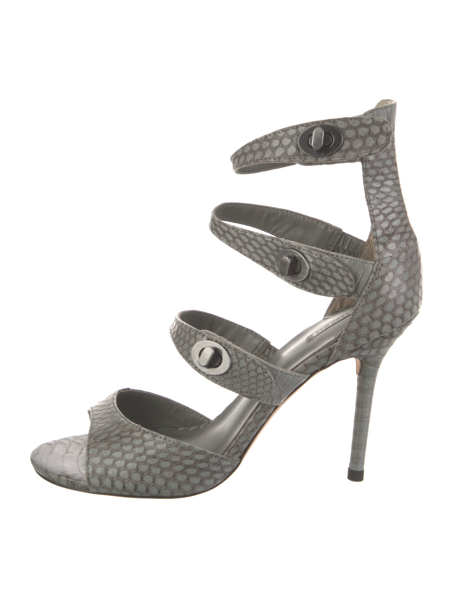 Leon Max Leather Animal Print Gladiator Sandals