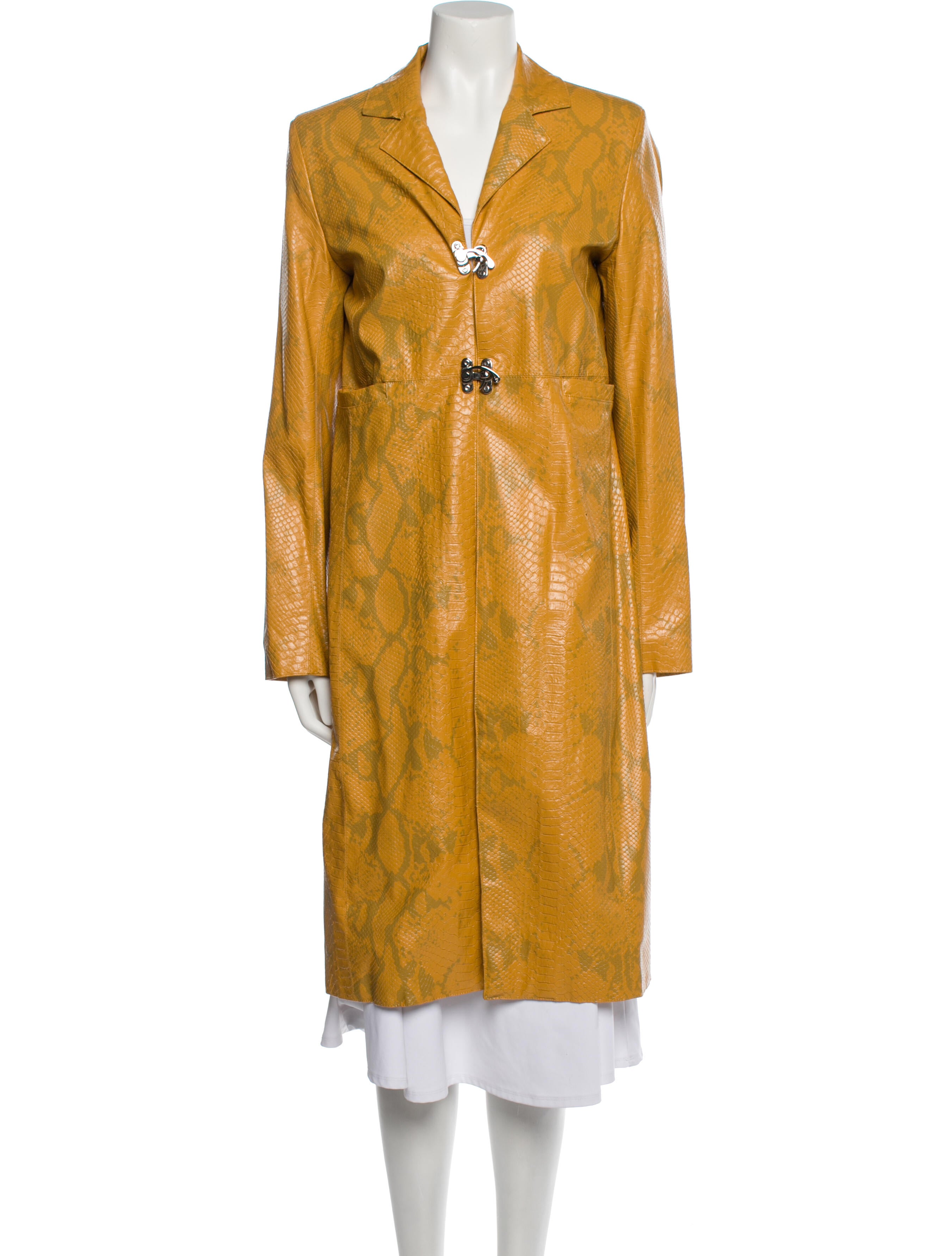 Leo Leather Animal Print Coat