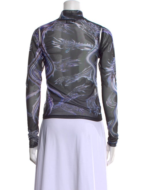 Leo Printed Mock Neck Top