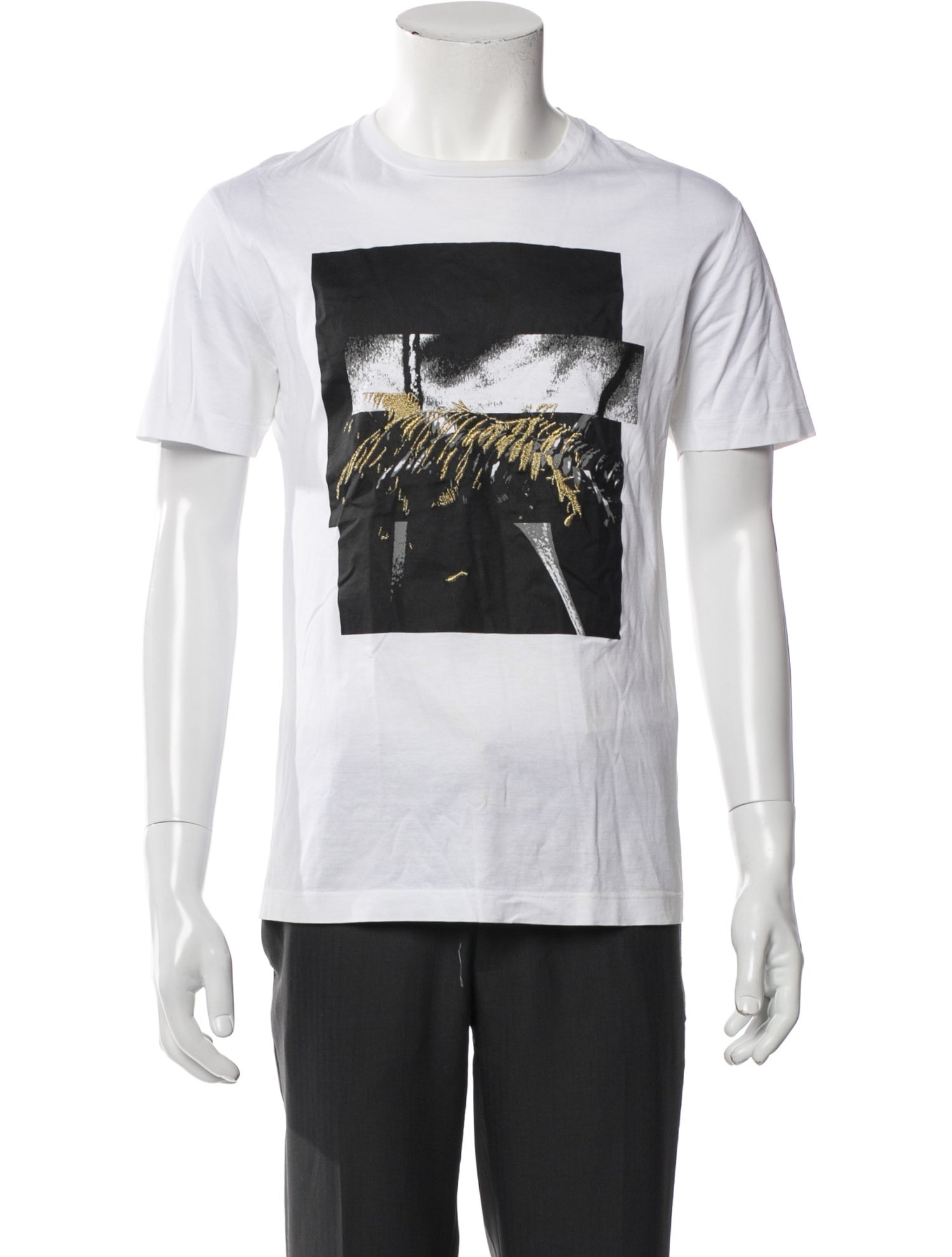 Les Hommes Graphic Print Crew Neck T-Shirt