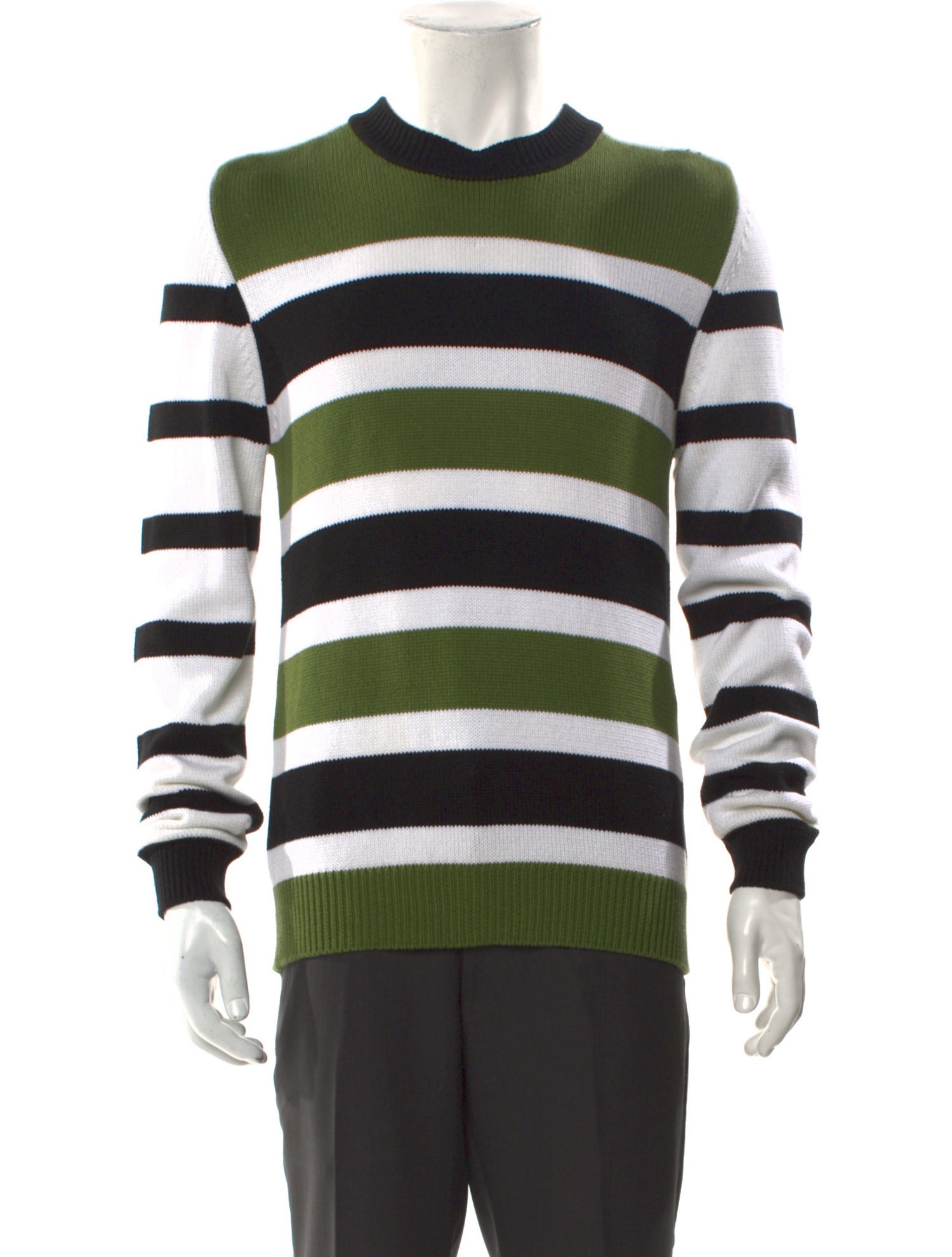 Les Hommes Striped Crew Neck Pullover